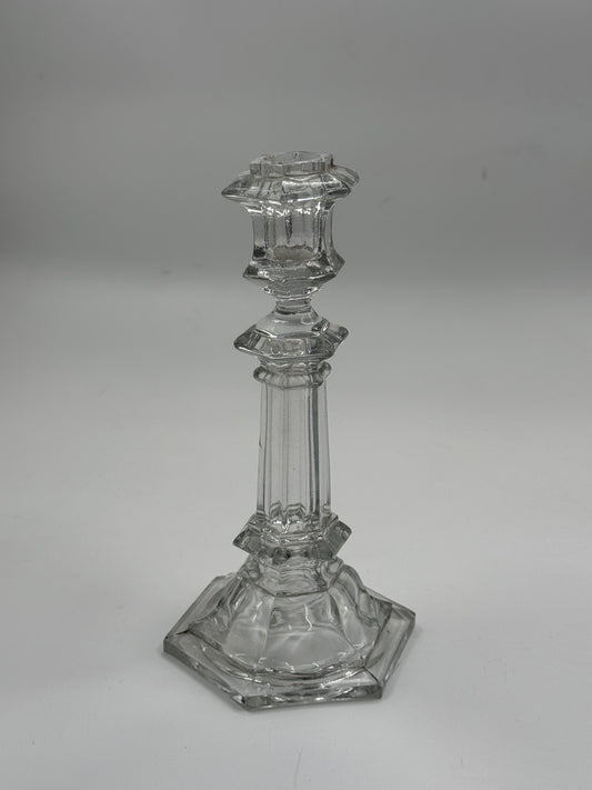 Vintage faceted glass candlestick