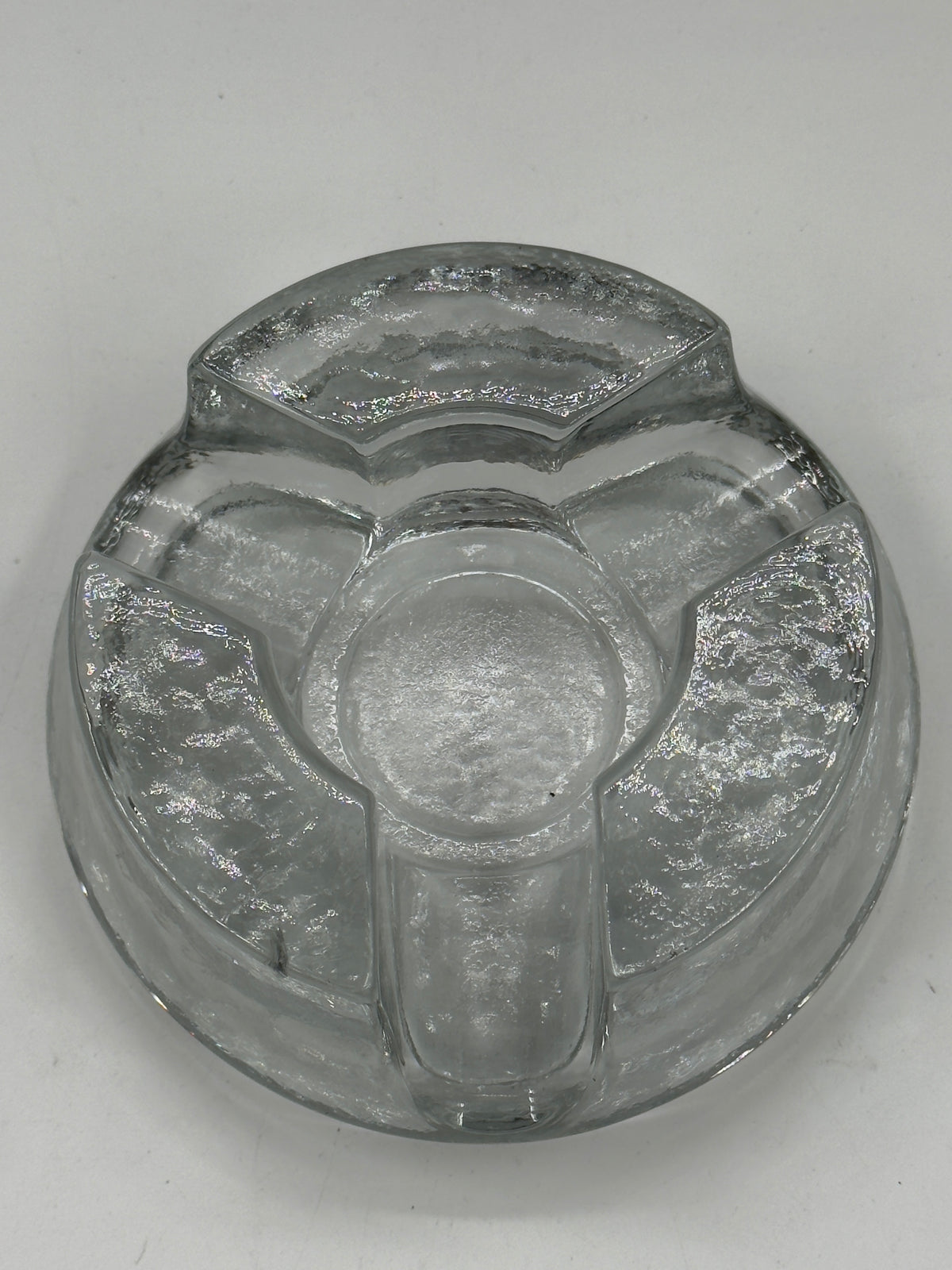 Vintage Textured Glass Pinwheel Ashtray