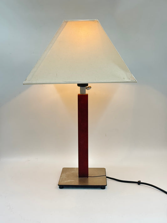 Wood Column Table Lamp