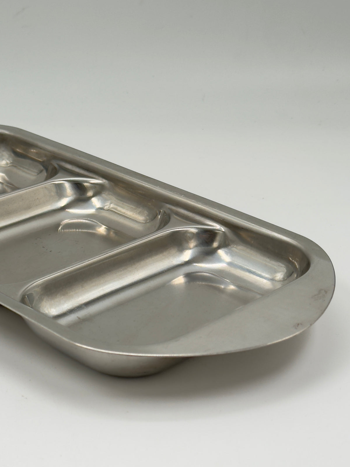 Vintage Stainless Steel Three-Section Serving Tray