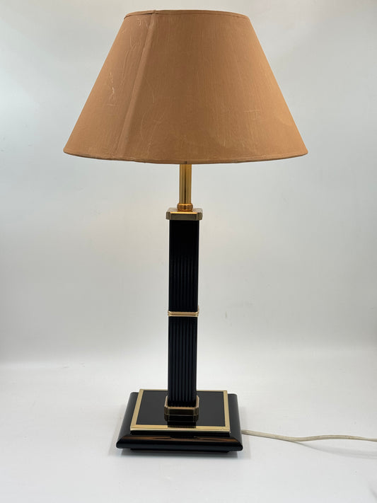 Black Lacquer Fluted Column Lamp