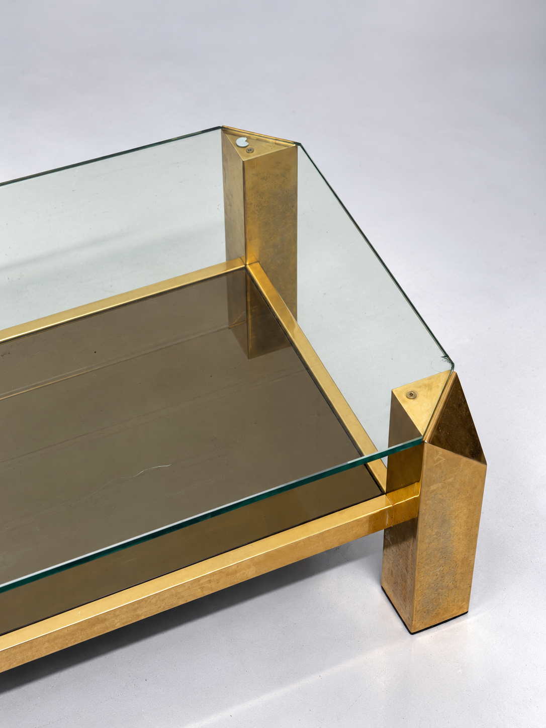 Belgochrom Gold-Plated Coffee Table, 1970s