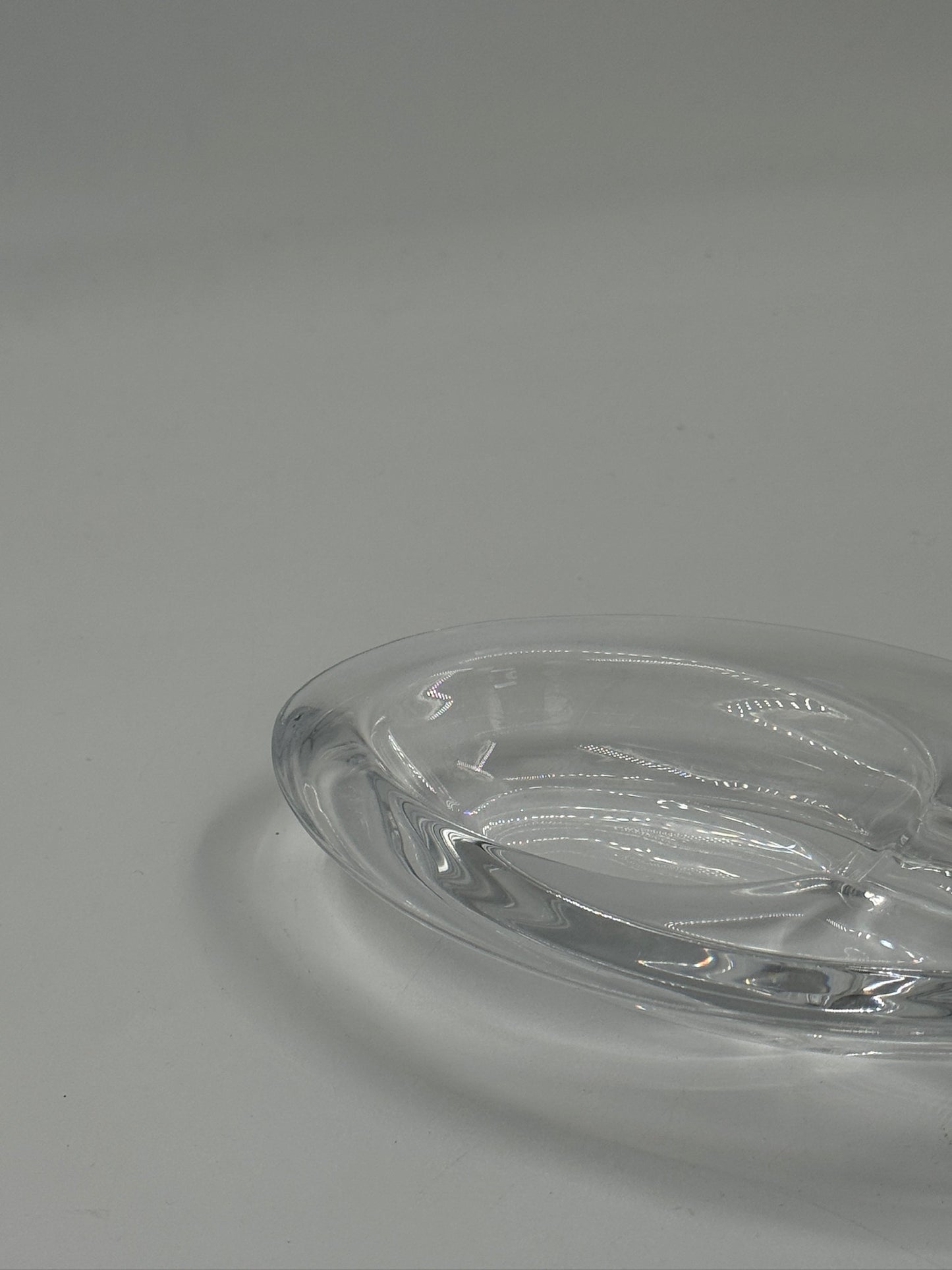 Vintage Crystal Glass Oval Ashtray