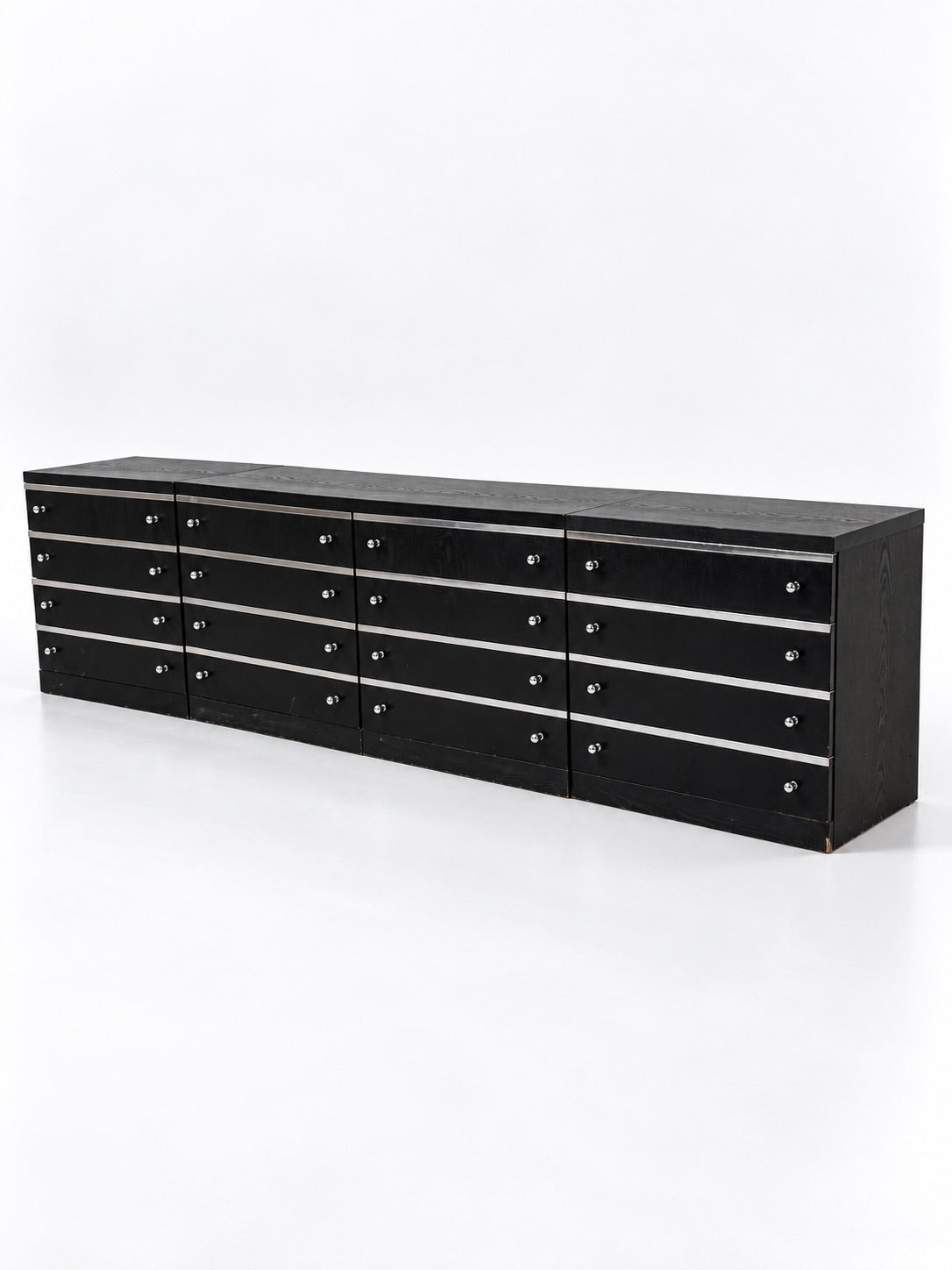 Modular Enfilade, Black Ash & Aluminium, 1970s