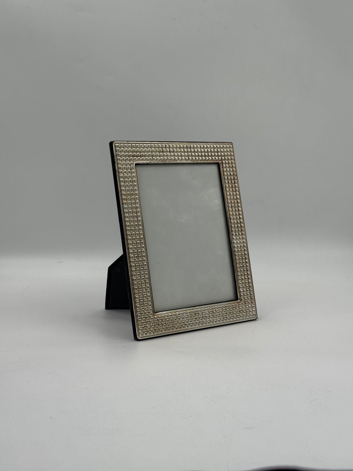 Embossed Grid Silver-Tone Photo Frame