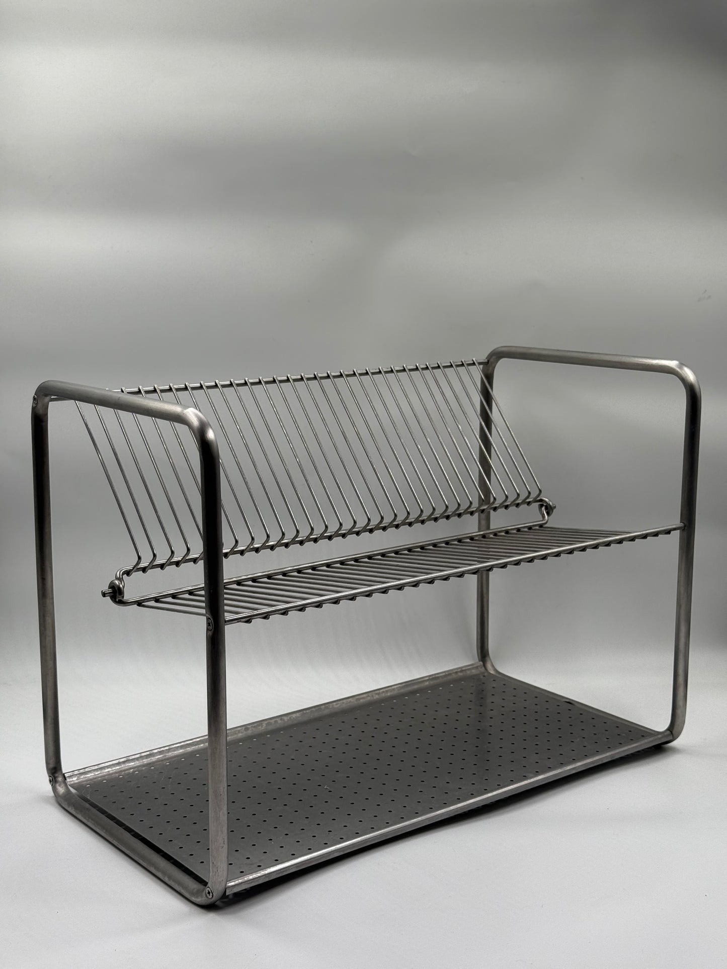 Architectural Stainless Steel Rack Perforated Base (1980s)