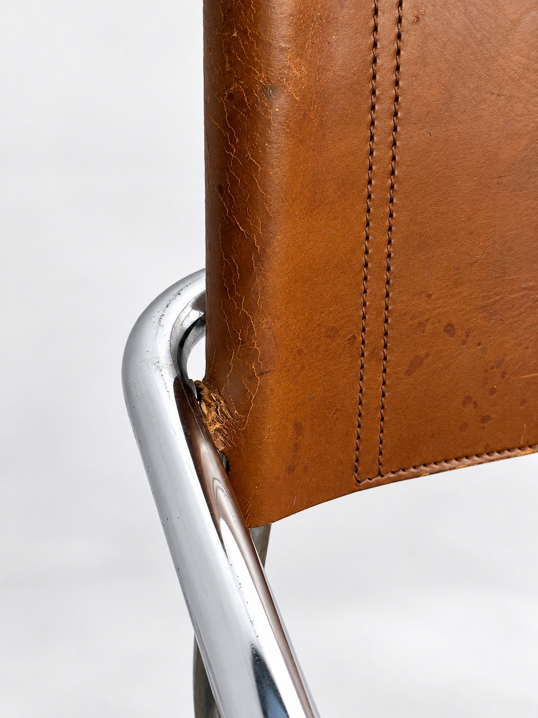 Bauhaus Style Cantilever Armchair, Cognac Leather & Chrome