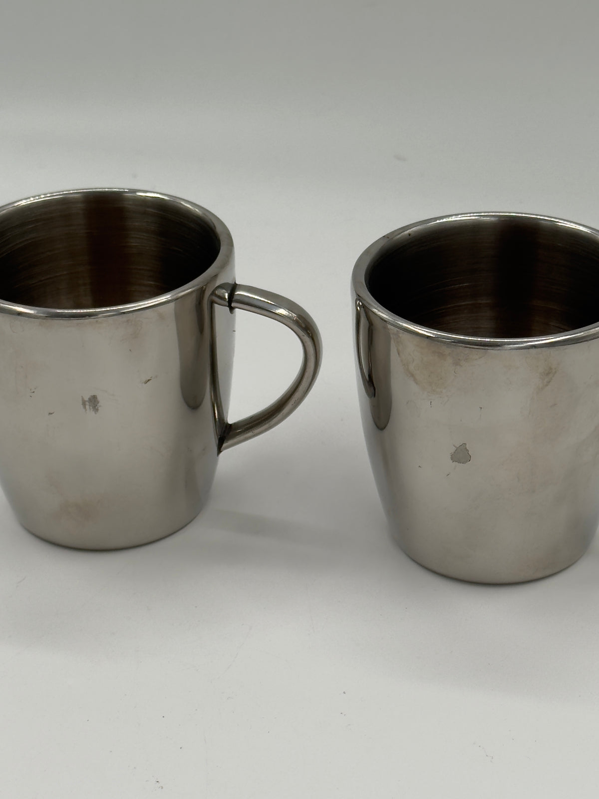 Set of 2 Double-Walled Stainless Steel Coffee Mugs