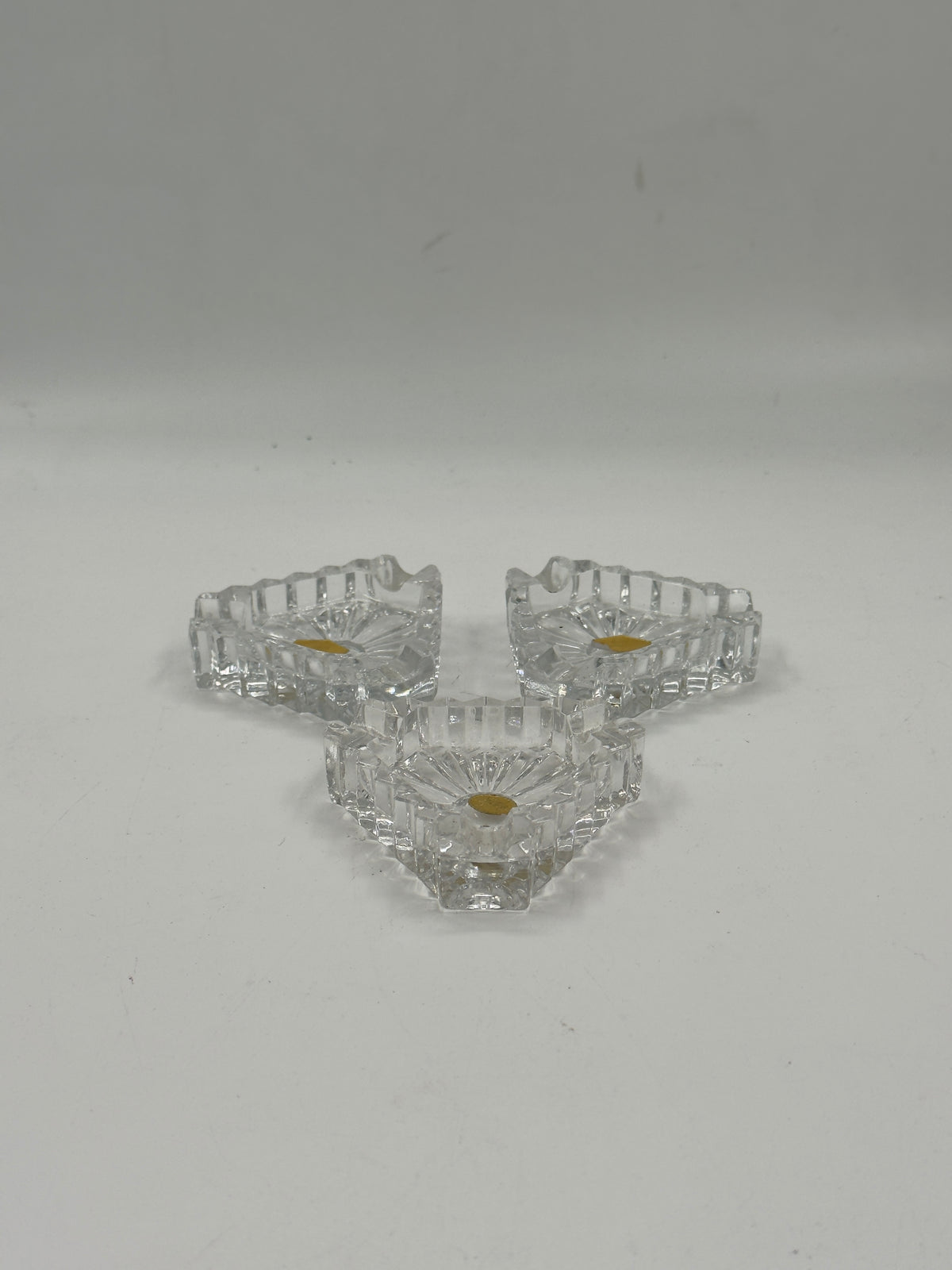 Set of 3 Vintage German Lead Crystal Nut Dishes, Bleikristall