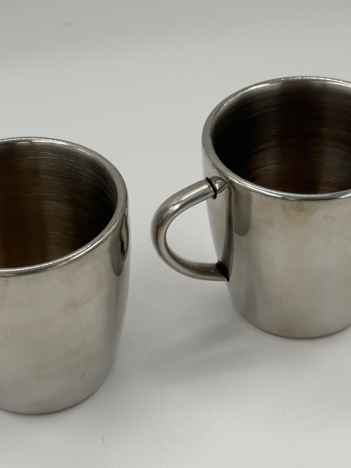 Set of 2 Double-Walled Stainless Steel Coffee Mugs