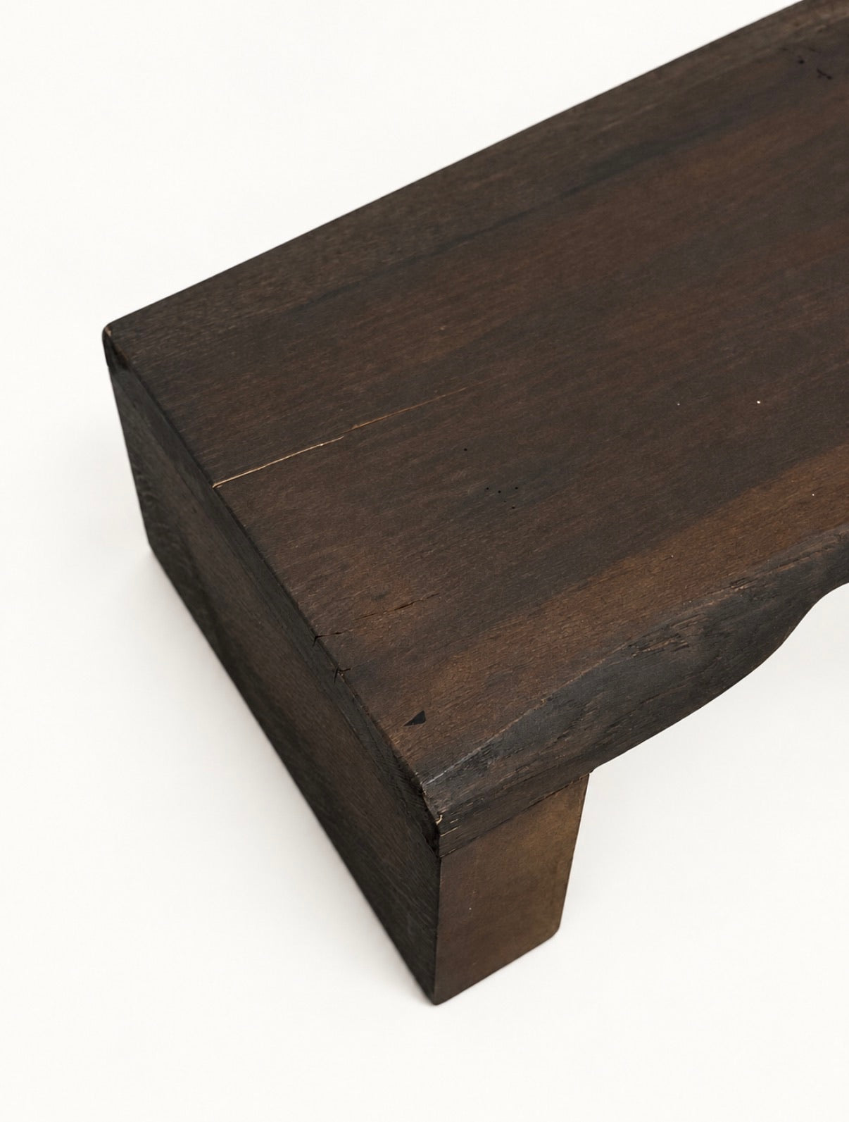 Solid Ethiopian Wood Waterfall Coffee Table with Live-Edge Front