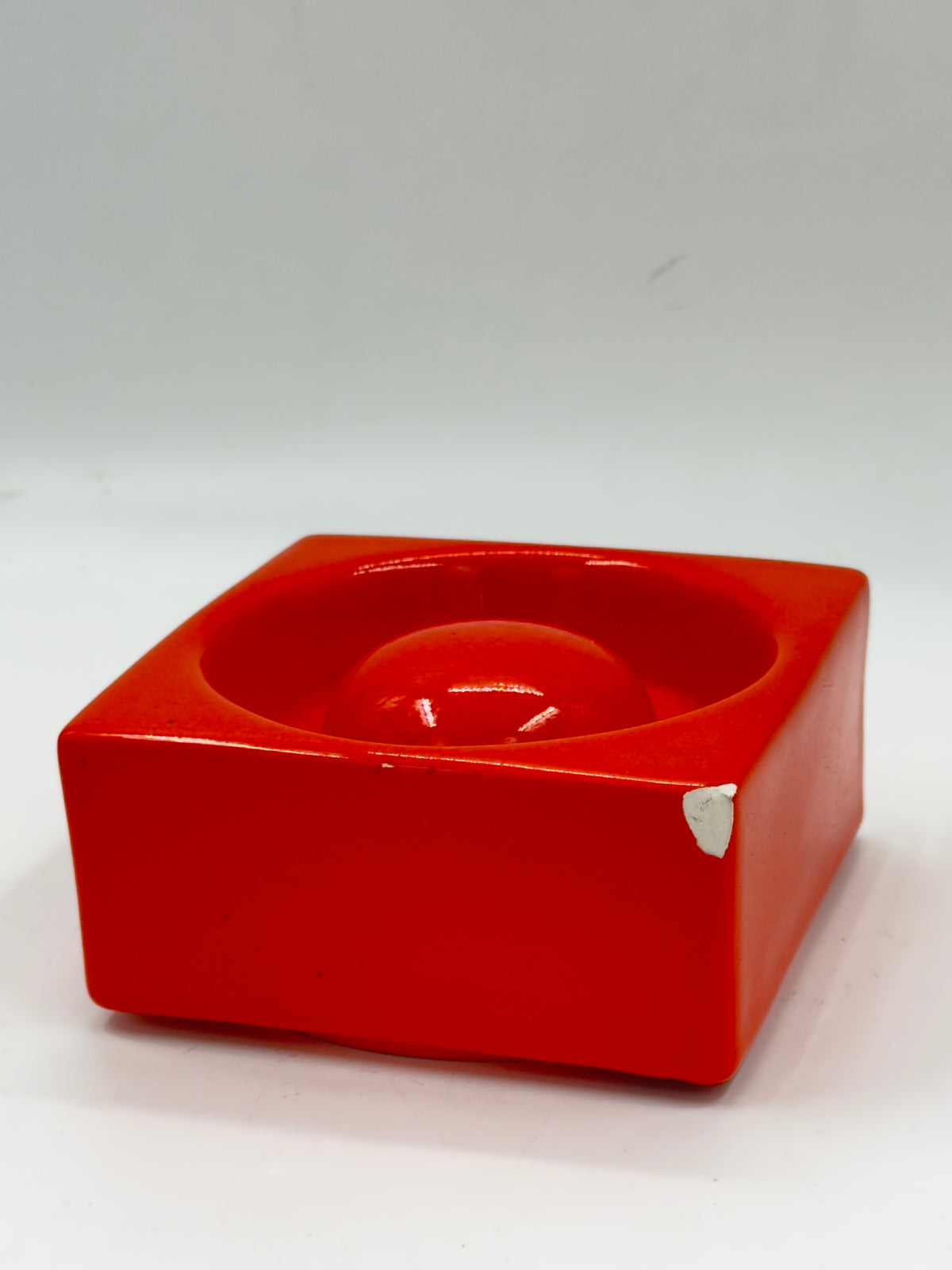 Vintage Orange Ceramic Ashtray by Sicart, Space Age Design