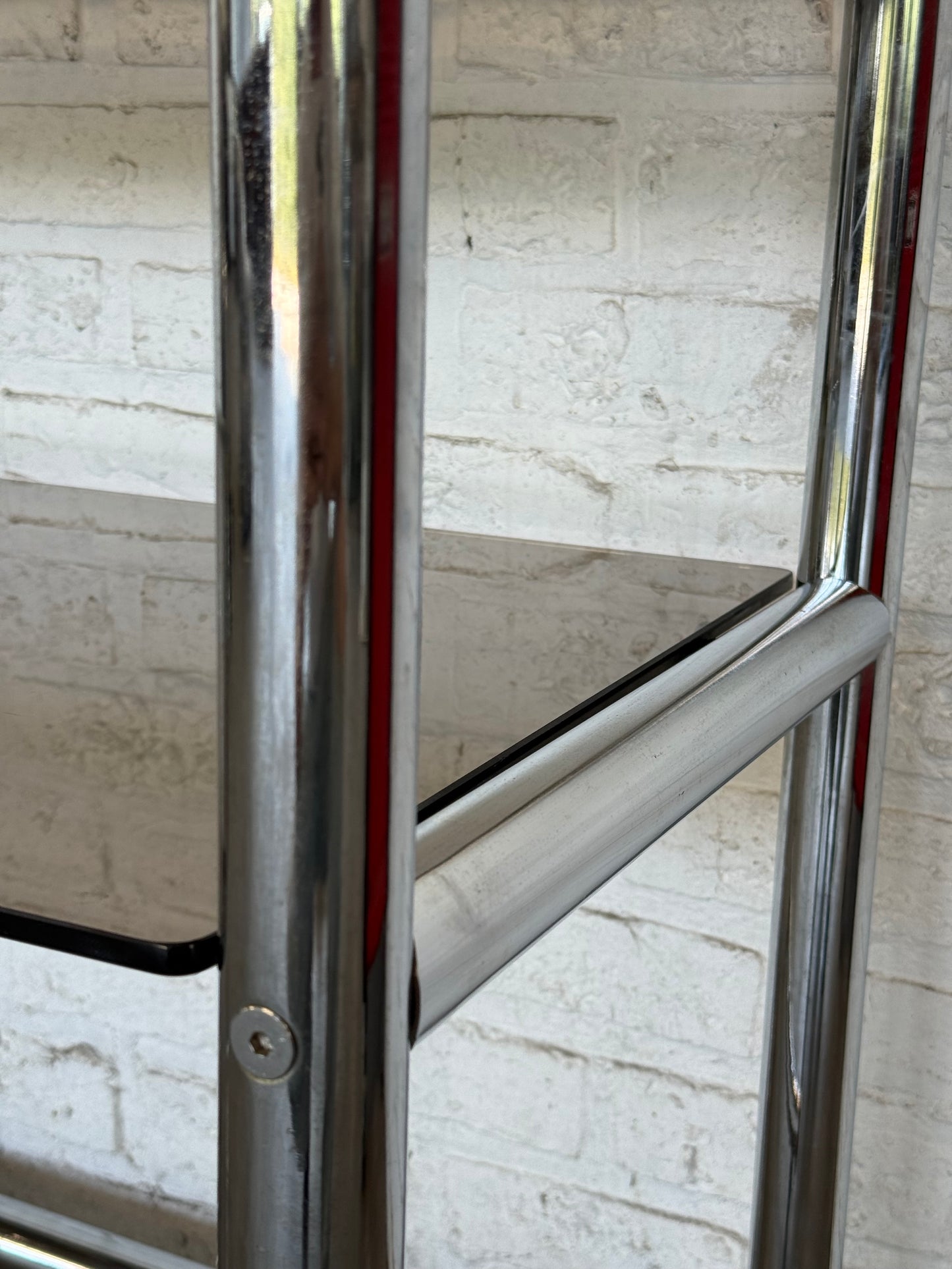 Vintage Chrome & Smoked Glass Bar Cart