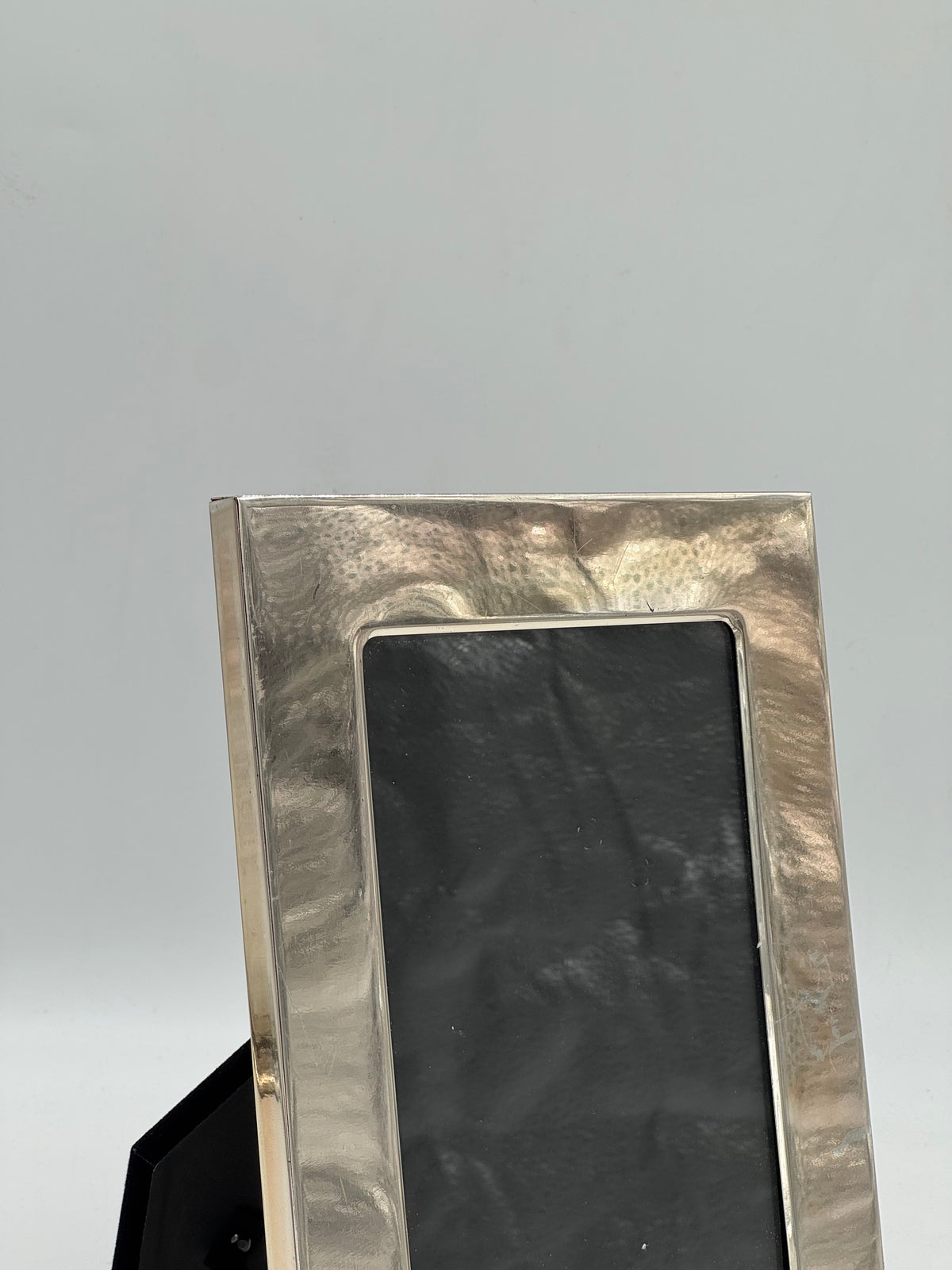 Hammered Silver-Tone Metal Photo Frame