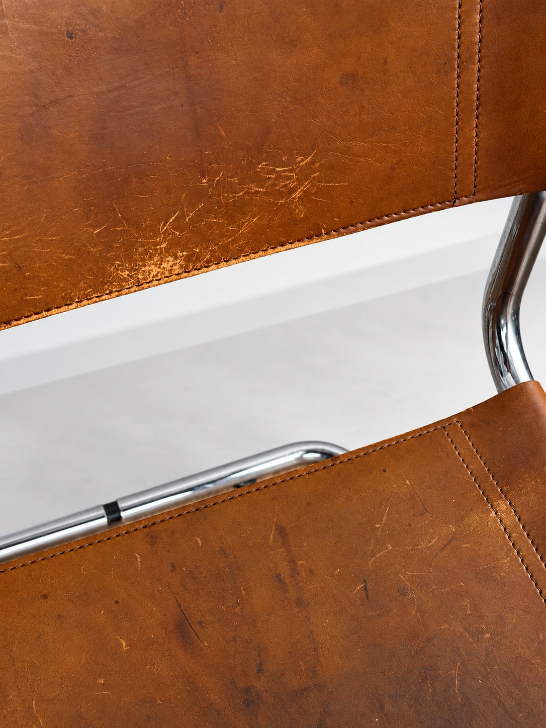 Bauhaus Style Cantilever Armchair, Cognac Leather & Chrome