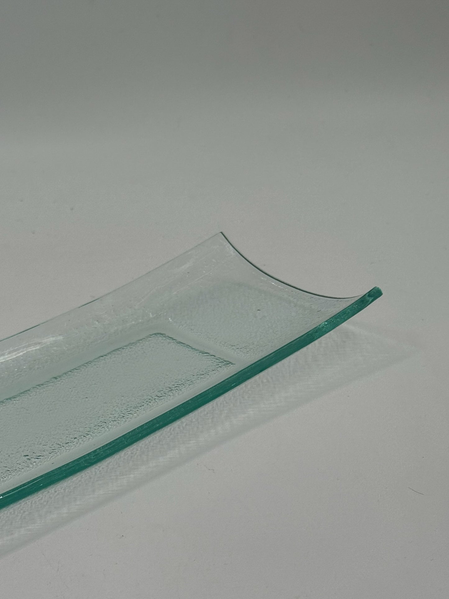 Vintage Elongated Slumped Glass Tray