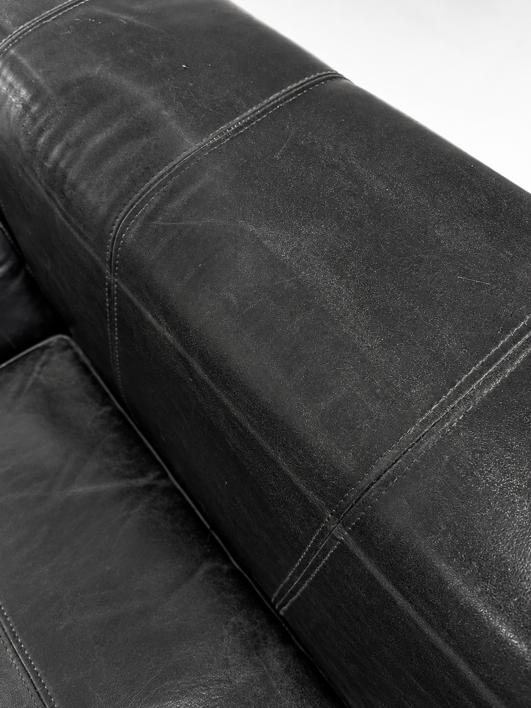 IKEA Kramfors Black Leather Chaise Longue