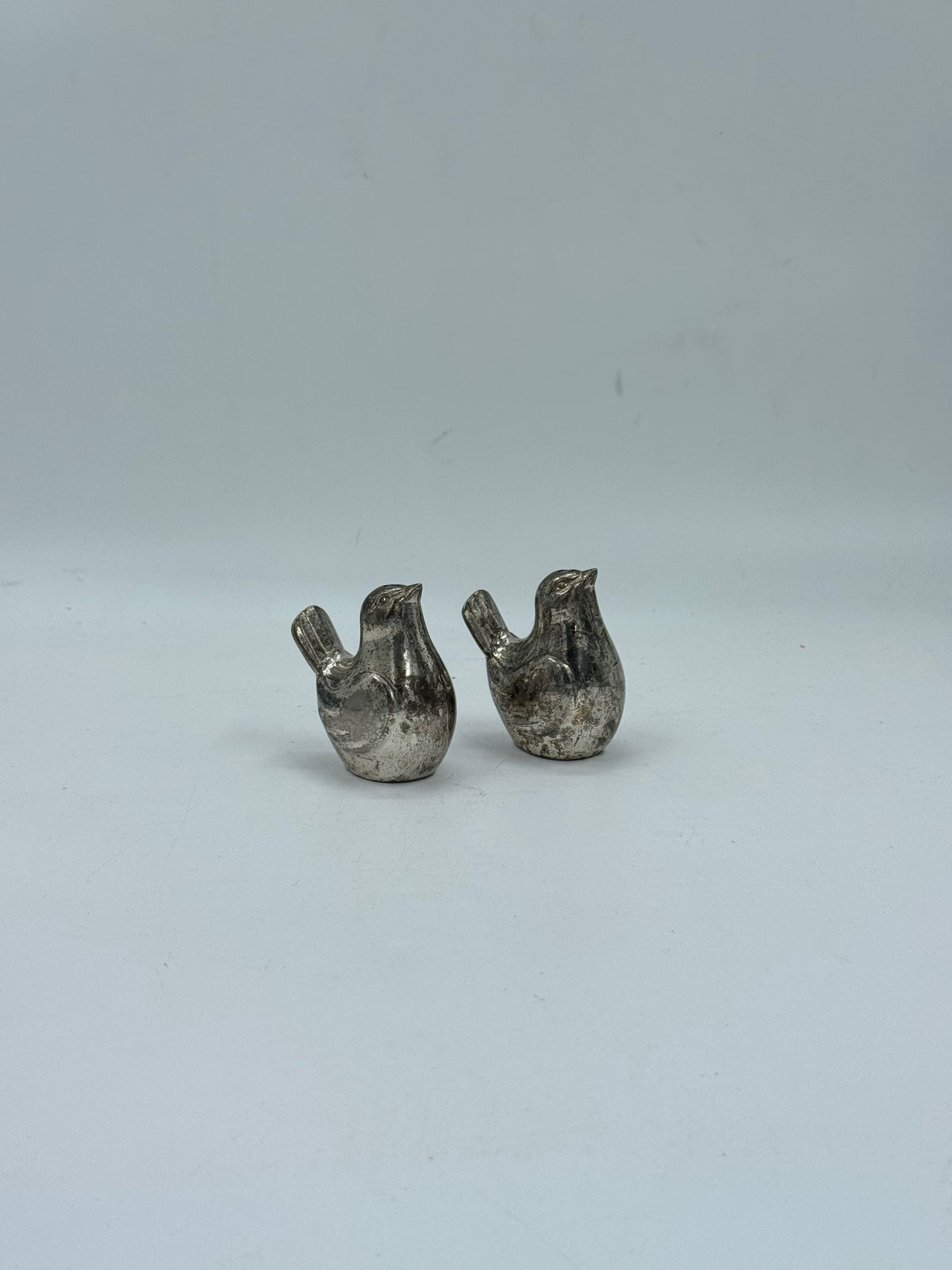 Vintage Silver-Plated Bird Salt & Pepper Shakers, Set of 2