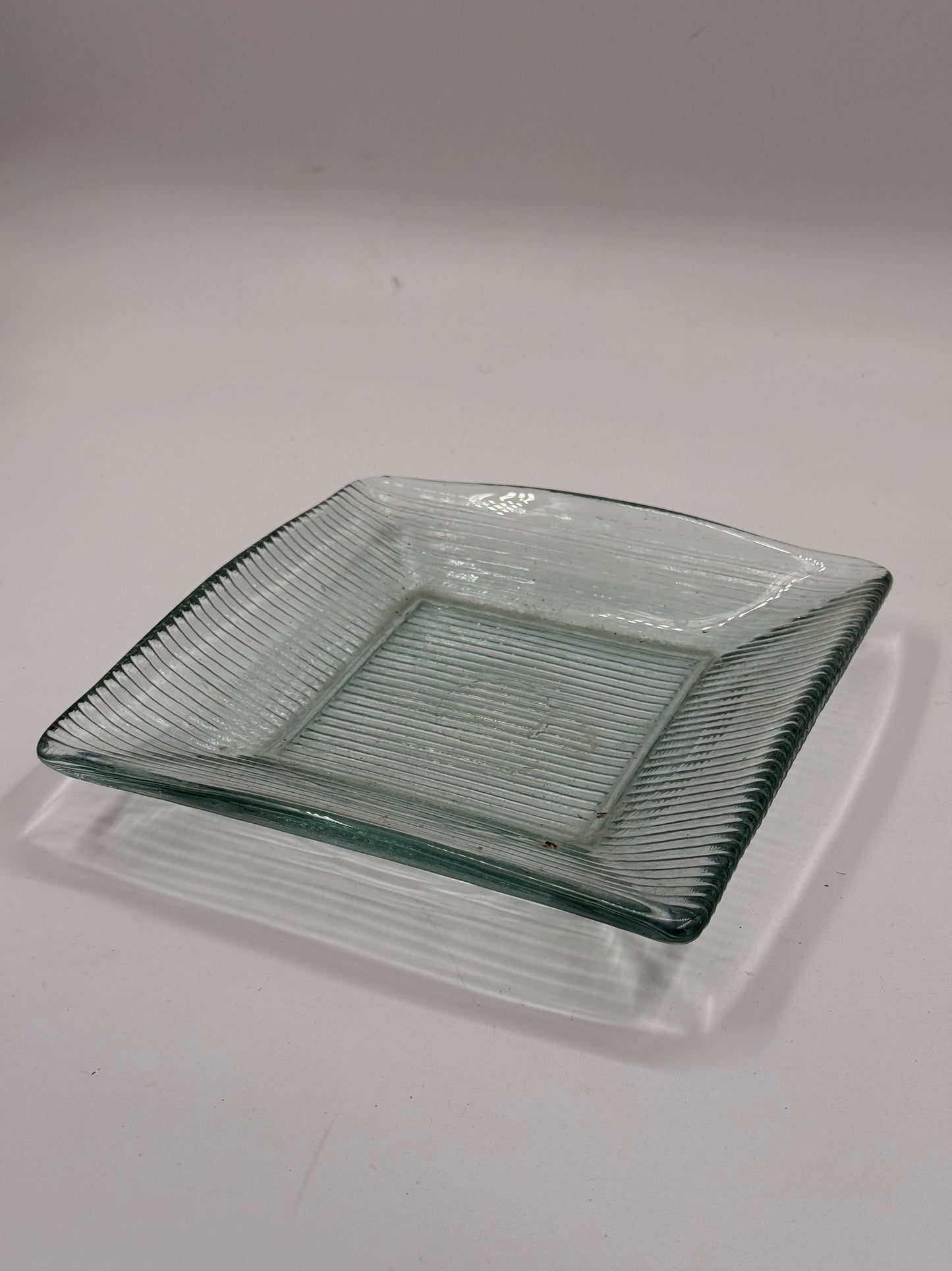 Vintage Ribbed Glass Tray
