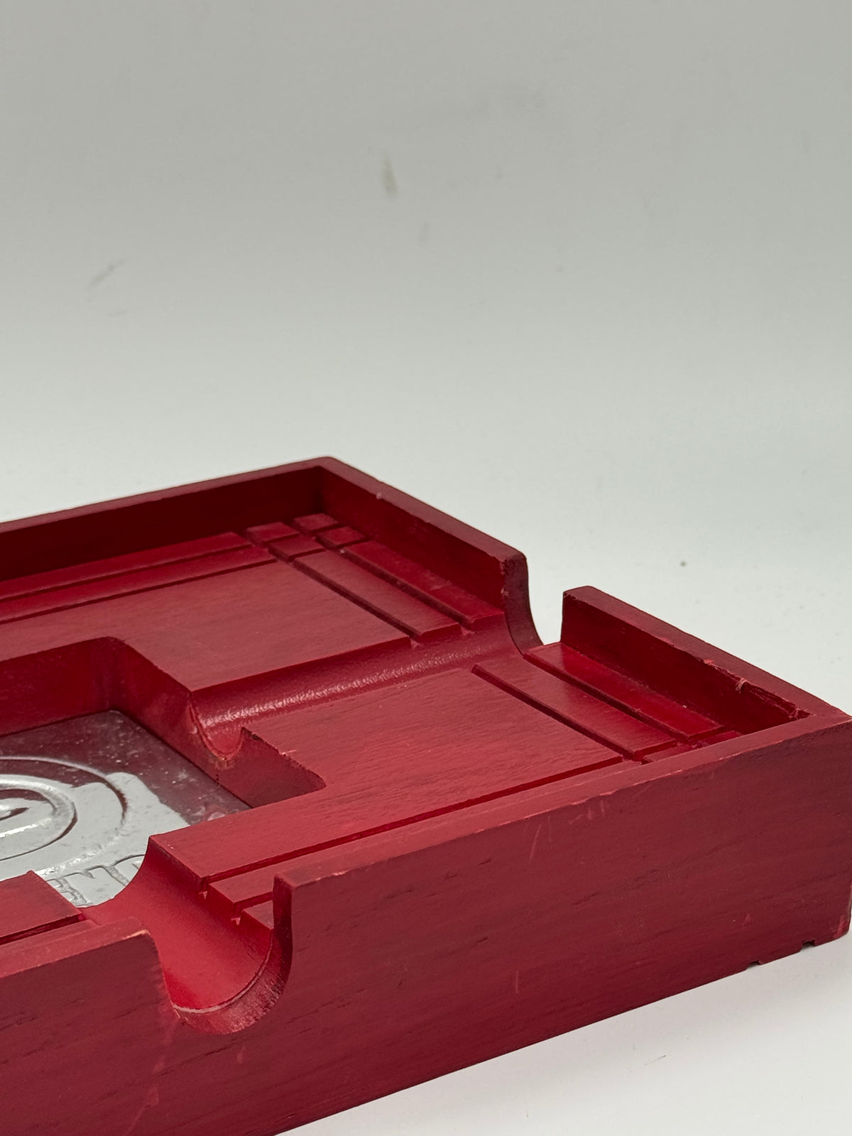 Red Wood Cigar Ashtray, "Plasencia" Branded