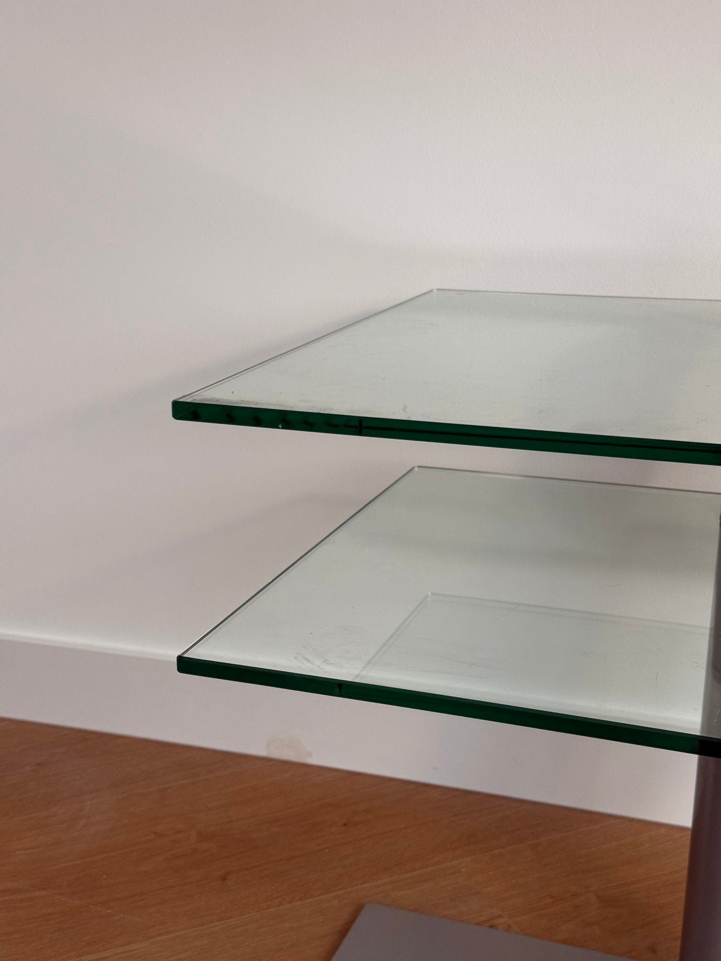 Vintage Side Table by Lourens Fisher Glass & Steel, 1980s