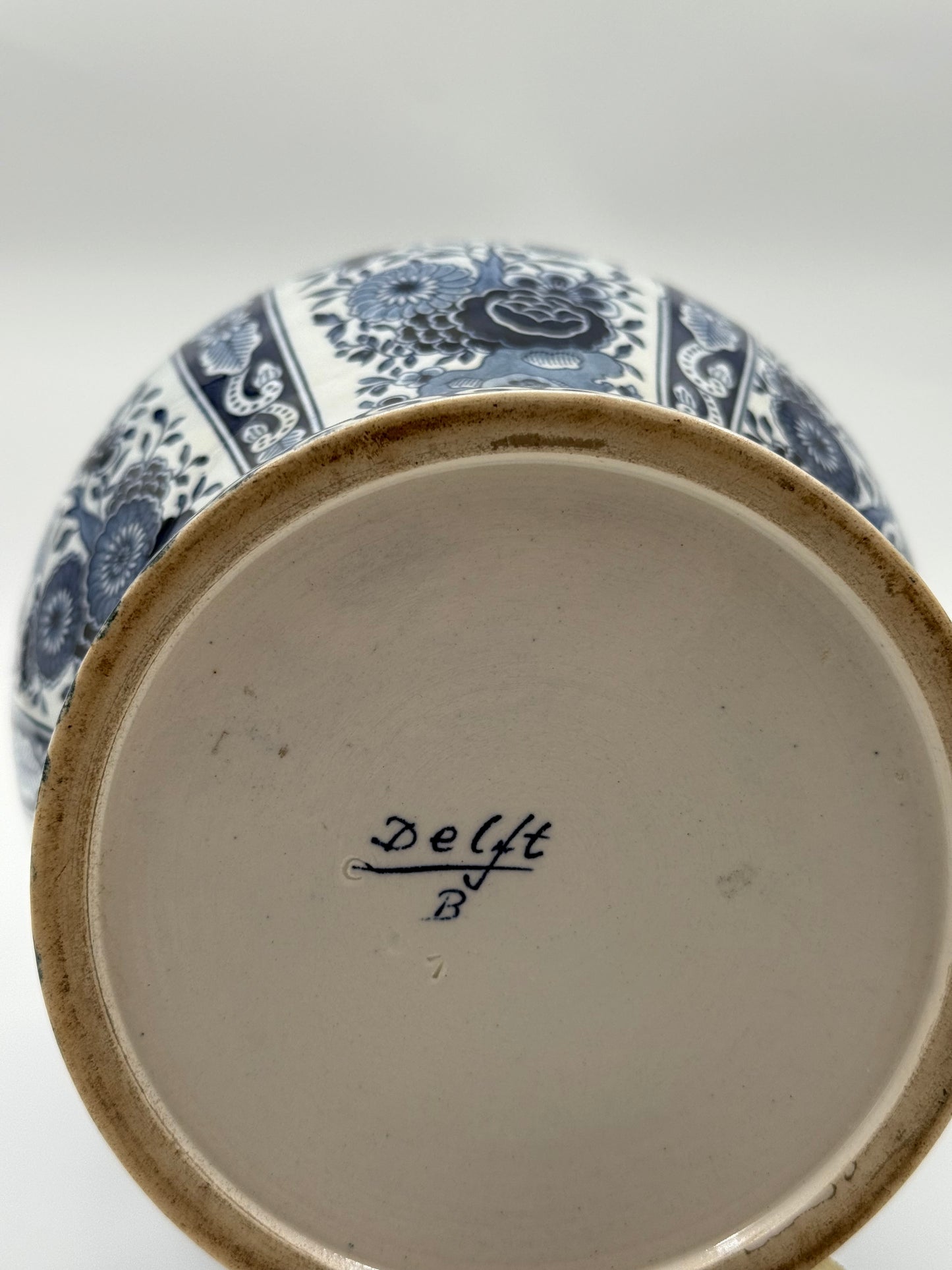 Blue White Delft Vase Floral Panels