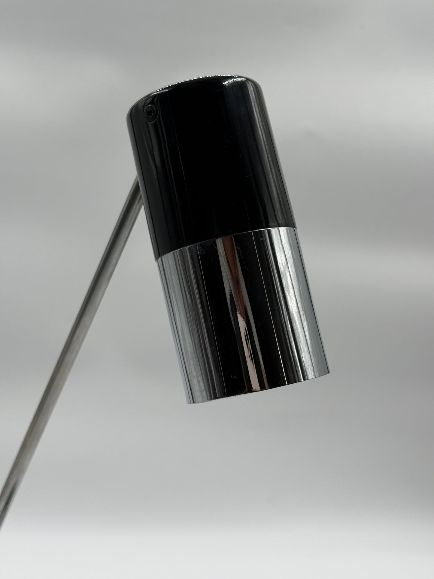 Black & Chrome Modernist Desk Lamp Sculptural Cantilever Design