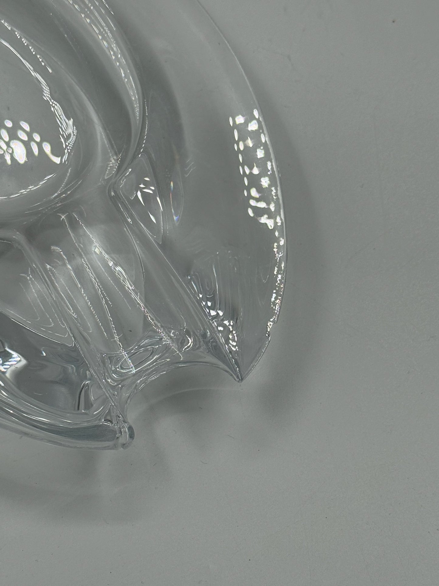 Vintage Crystal Glass Oval Ashtray