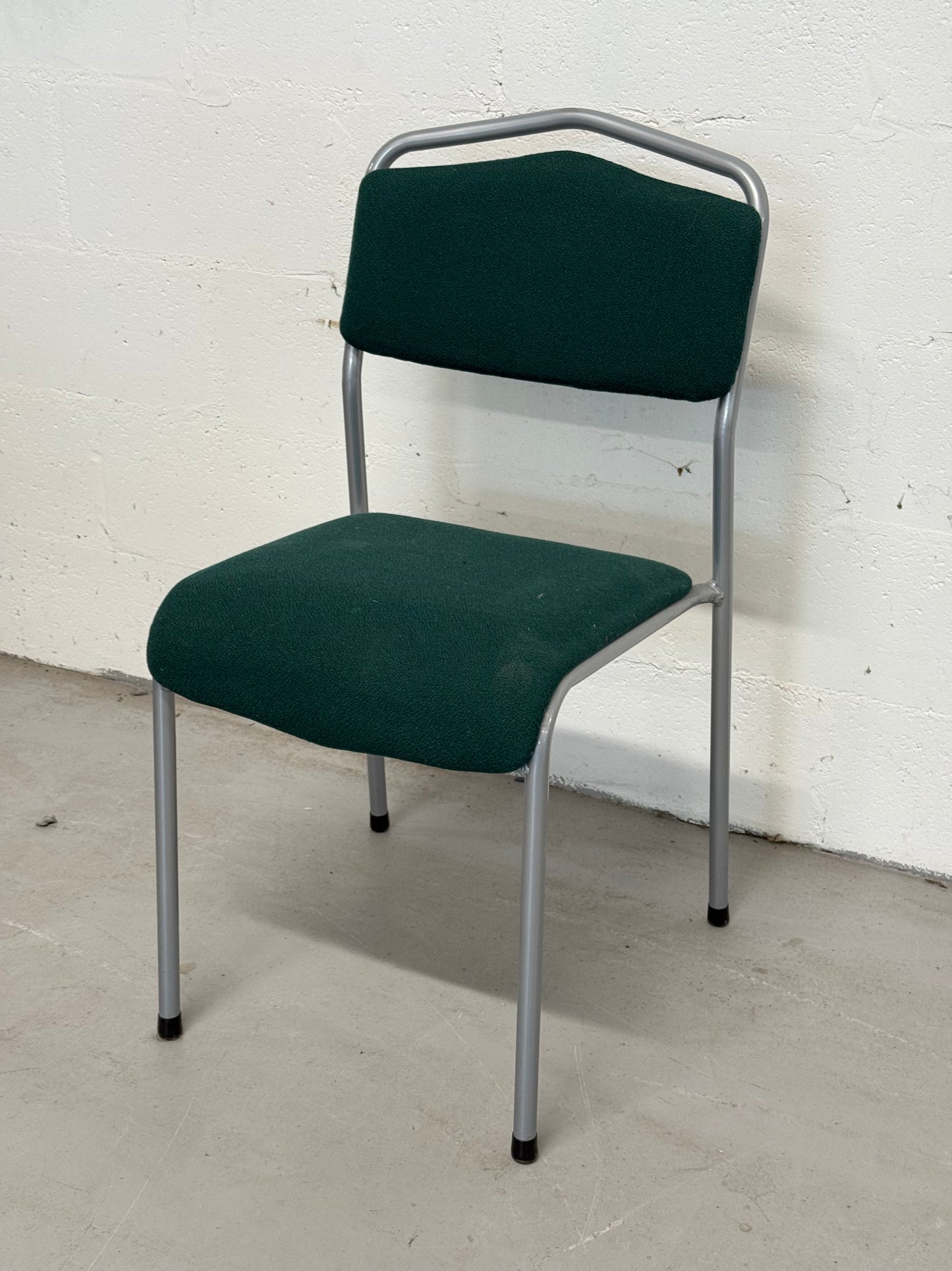 Set of 5 Vintage Green Upholstered Chairs