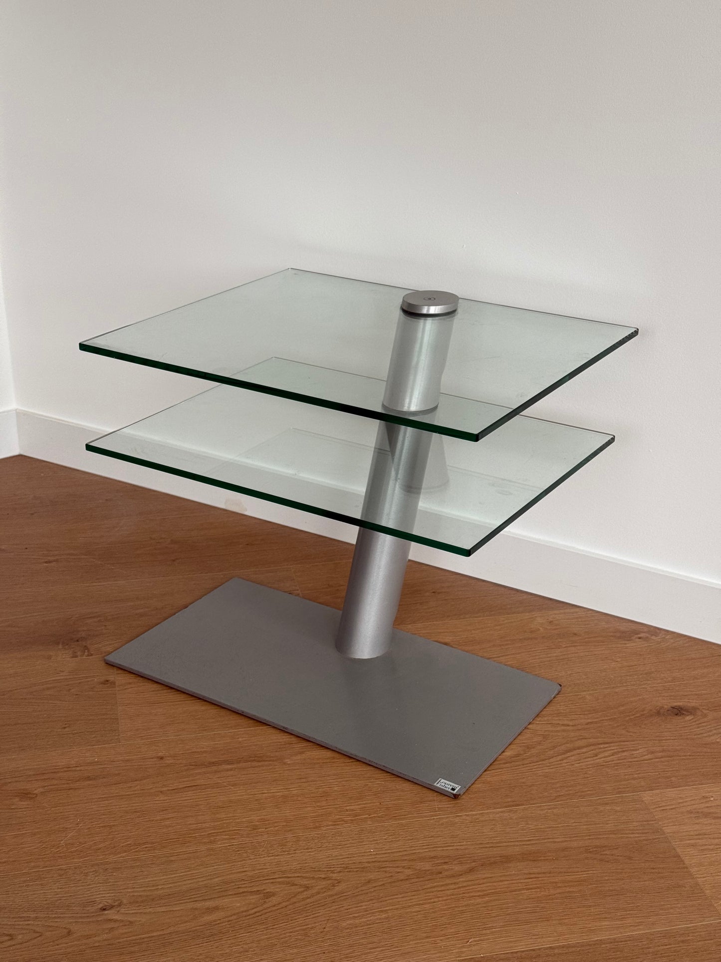 Vintage Side Table by Lourens Fisher Glass & Steel, 1980s