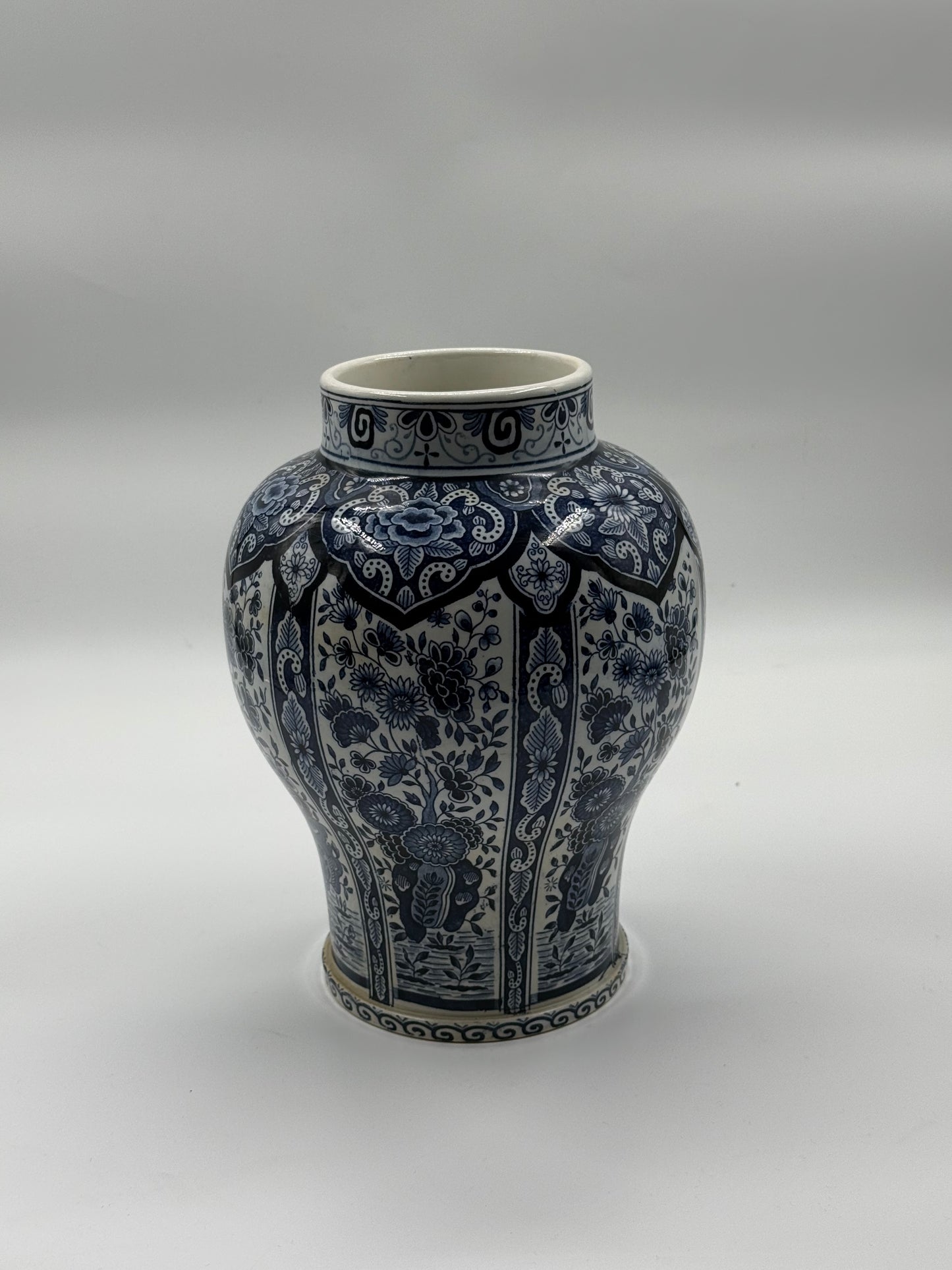 Blue White Delft Vase Floral Panels