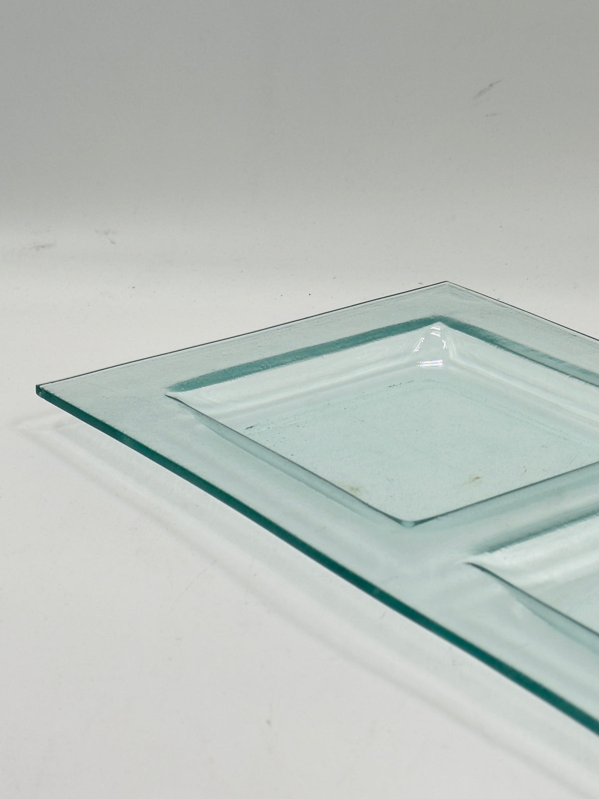 Vintage Two-Section Glass Serving Tray