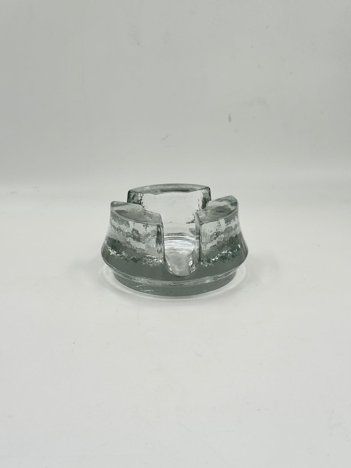 Vintage Textured Glass Pinwheel Ashtray
