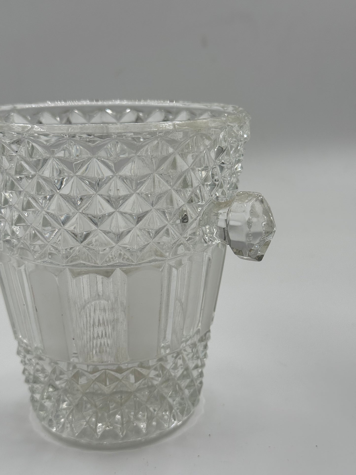 Vintage Crystal Ice Bucket — Diamond Cut