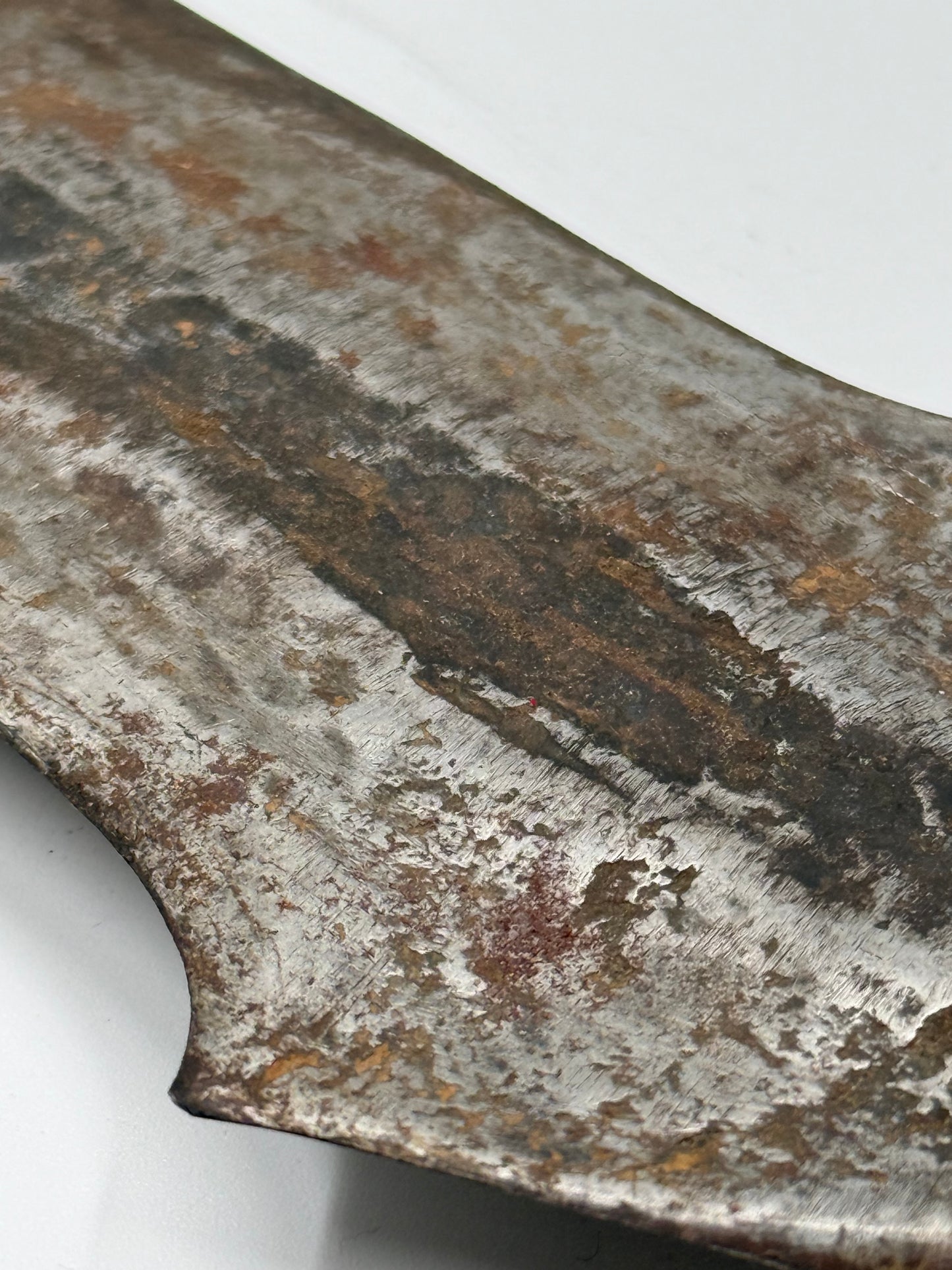 19th-Century Central African Forged Iron Sword with Leather Scabbard