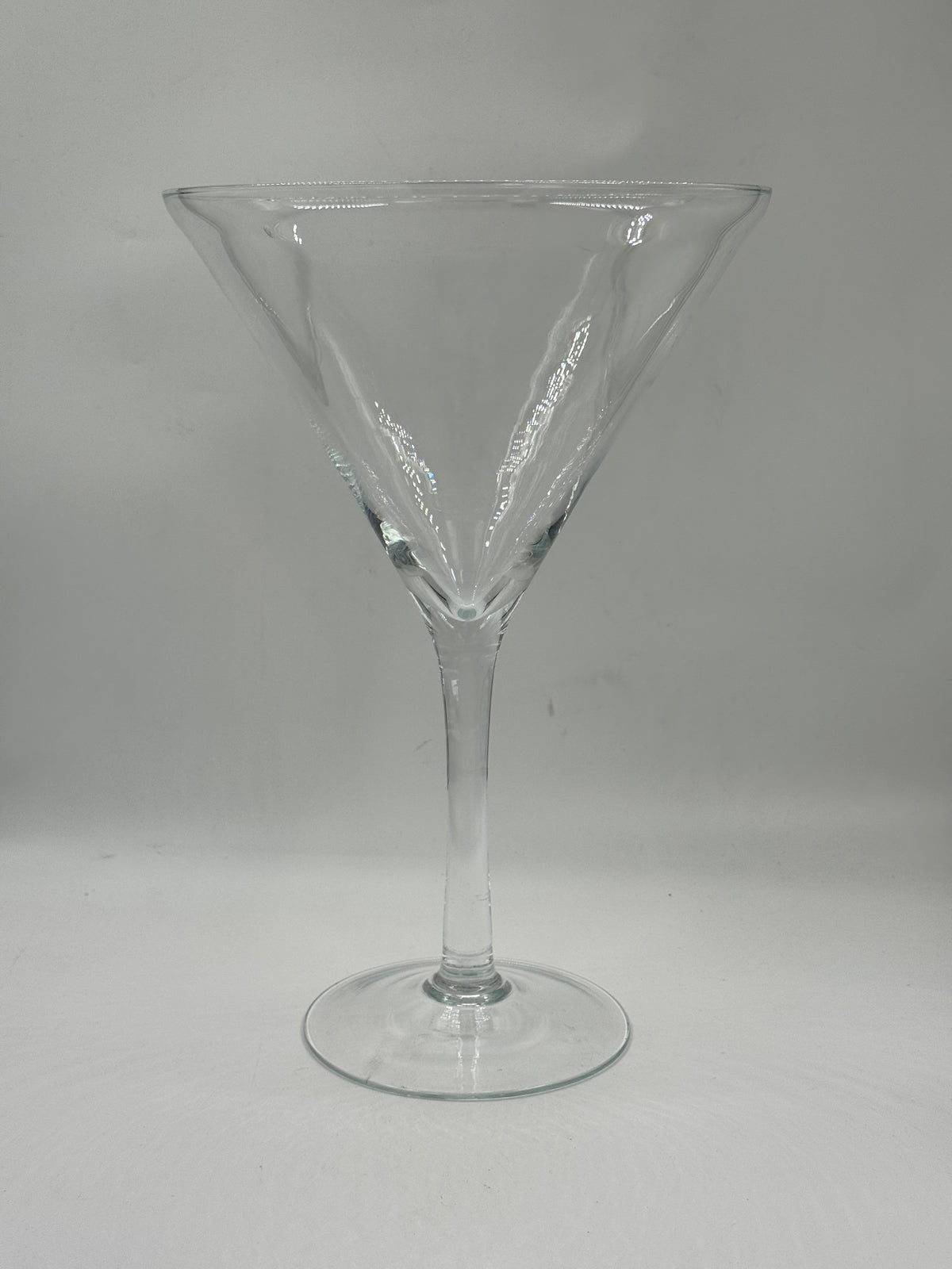 Vintage Oversized Martini Glass Vase, Clear Glass