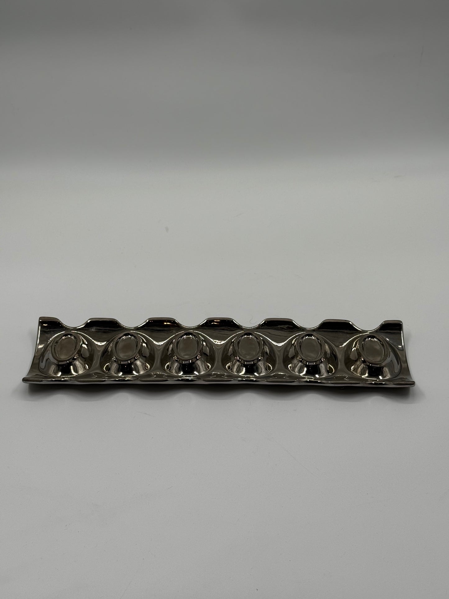 Long Stainless Steel Wave Tray (Multiple Compartments)