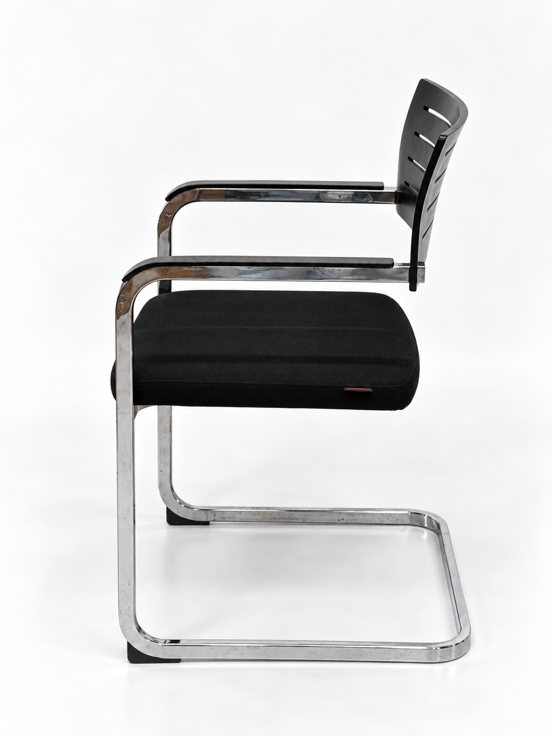 Set of 6 Züco Cantilever Armchairs, Black Wood & Chrome