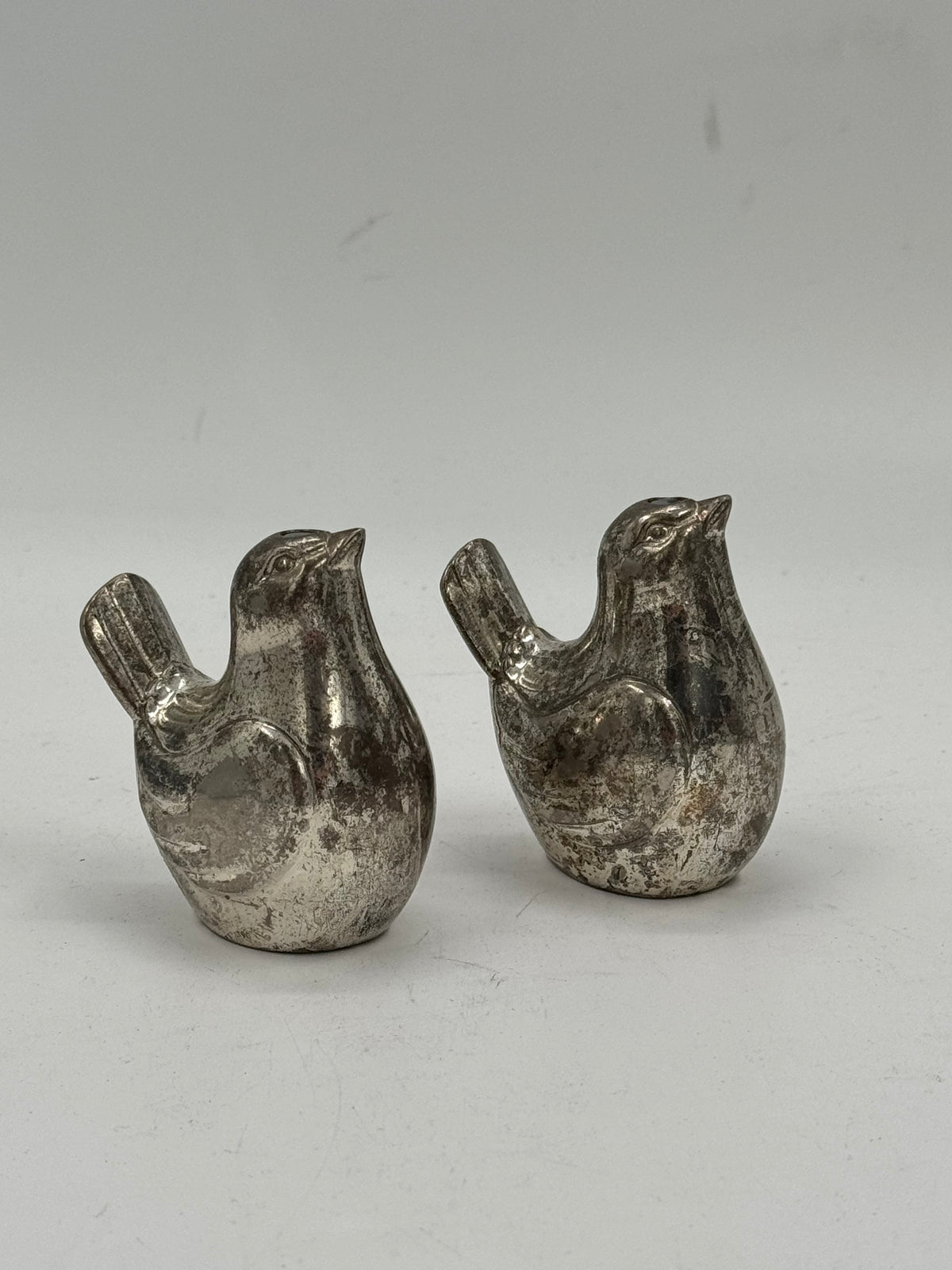 Vintage Silver-Plated Bird Salt & Pepper Shakers, Set of 2