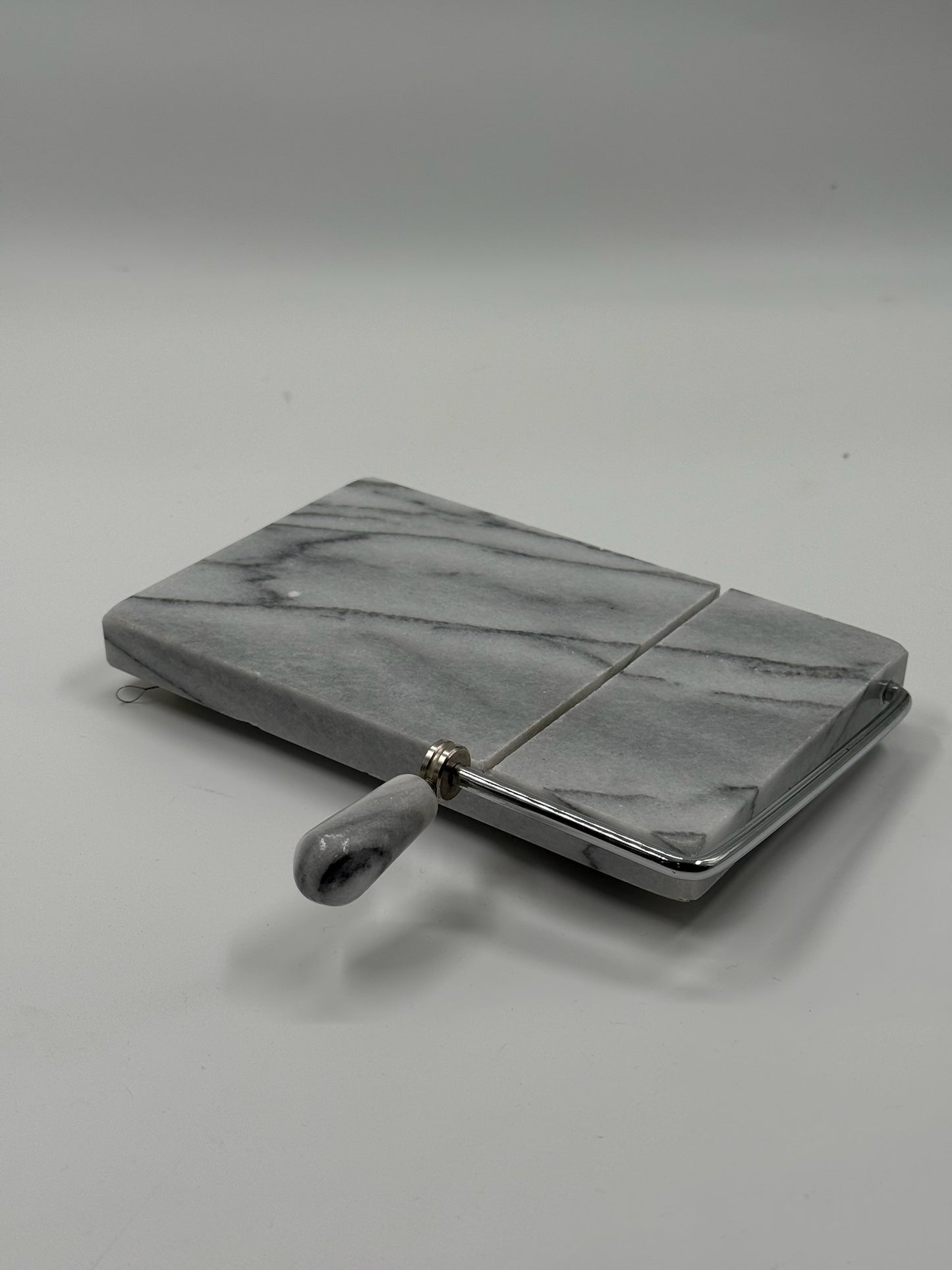 Grey Marble Cheese Slicer Stone & Steel Edition