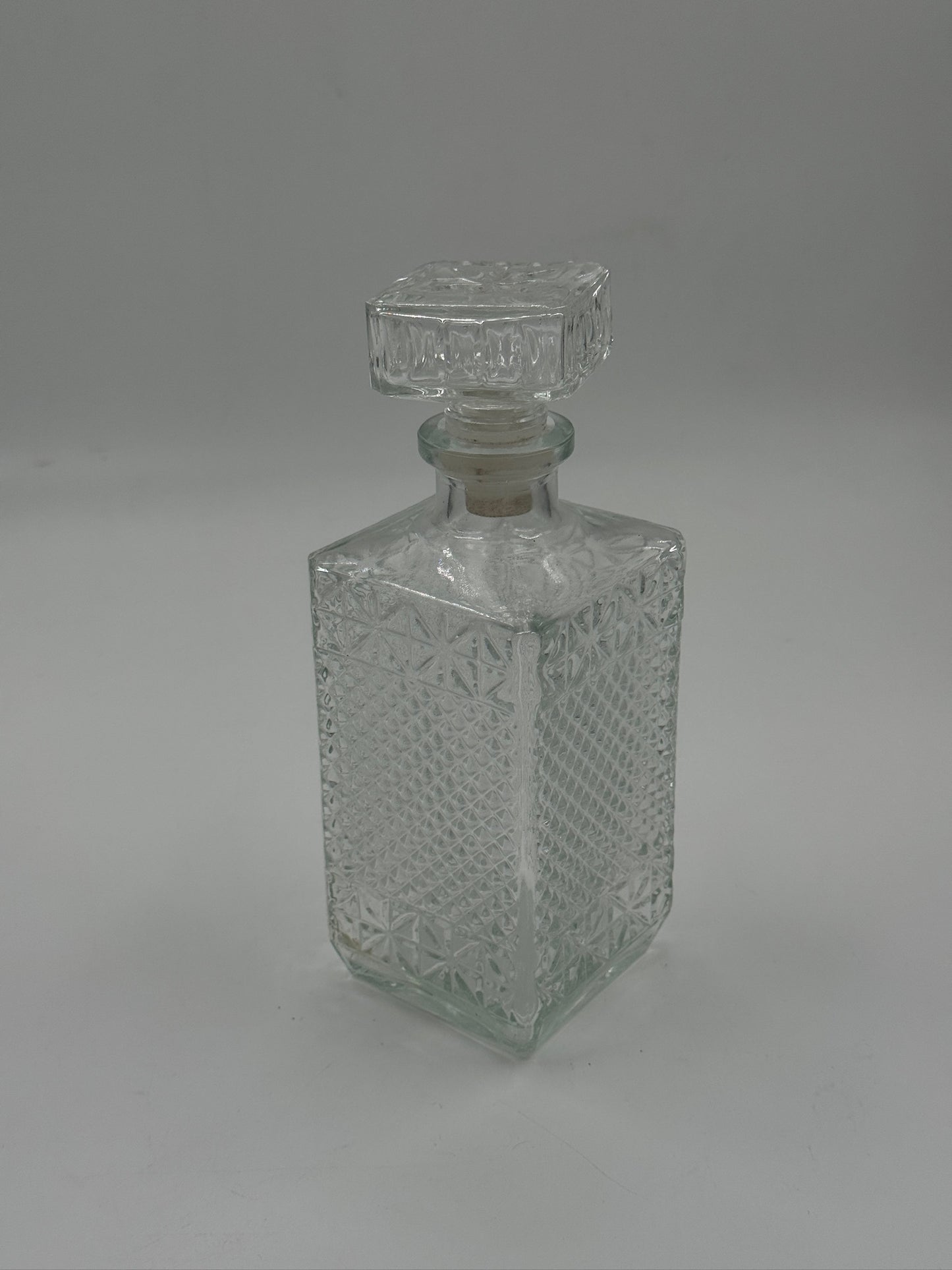 Vintage Pressed Glass Decanter with Stopper