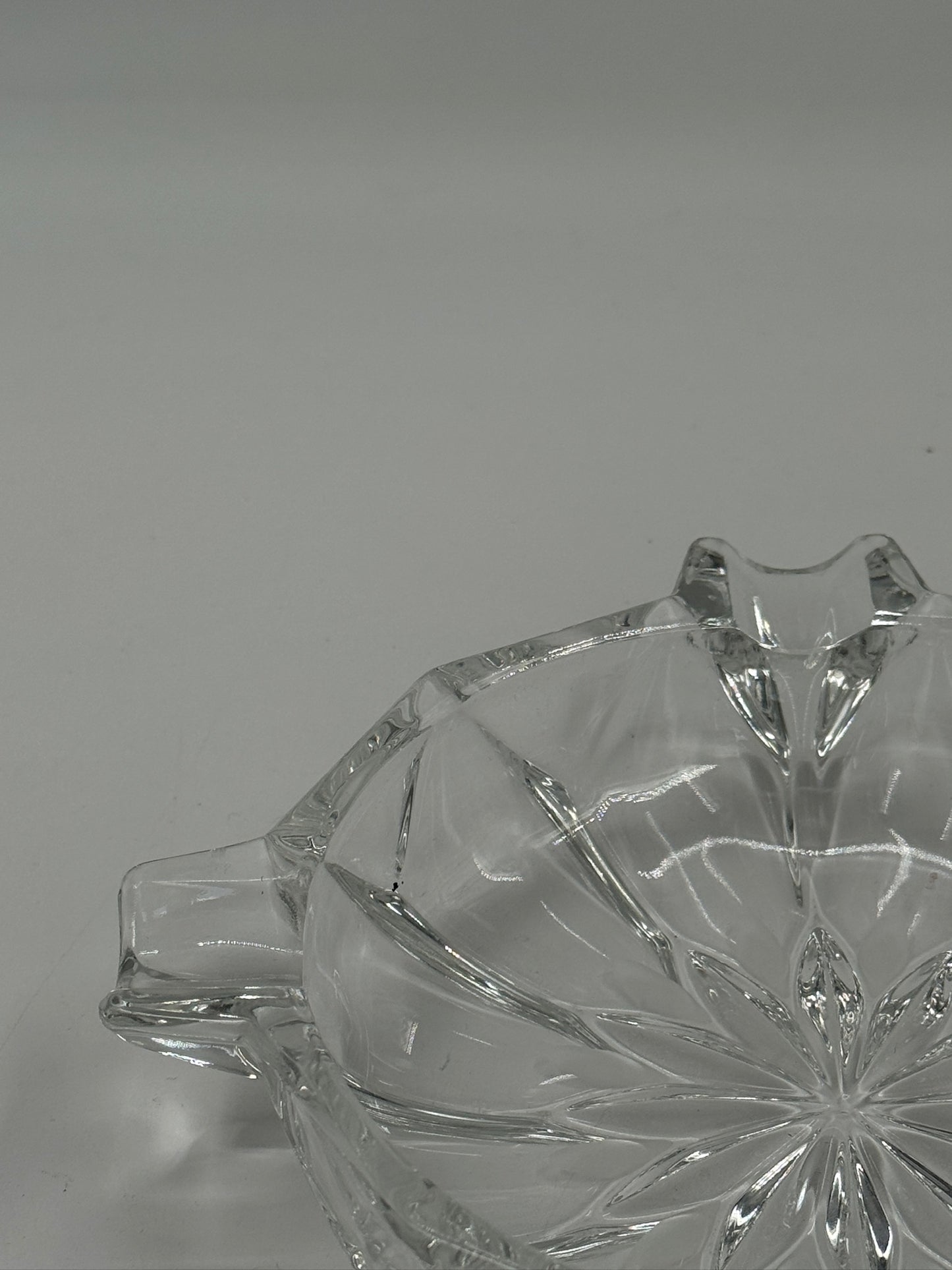 Vintage Star-Cut Crystal Glass Ashtray