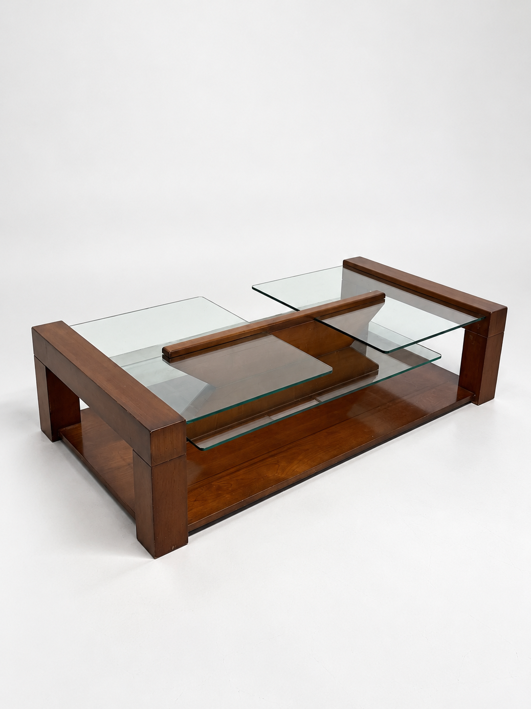 Wood & Glass Coffee Table, 1980s