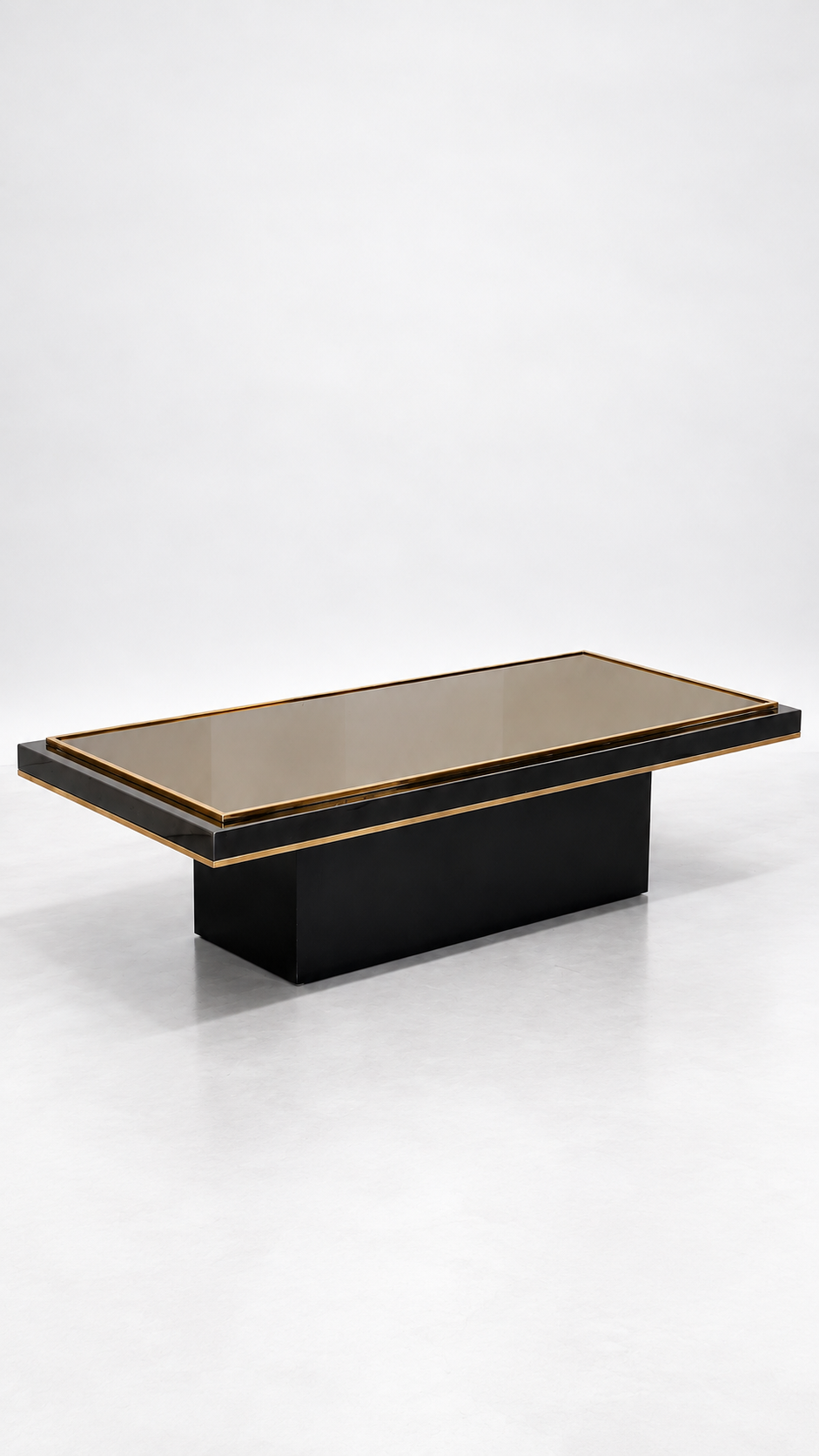 Smoked Mirror & Brass Coffee Table, 1970s