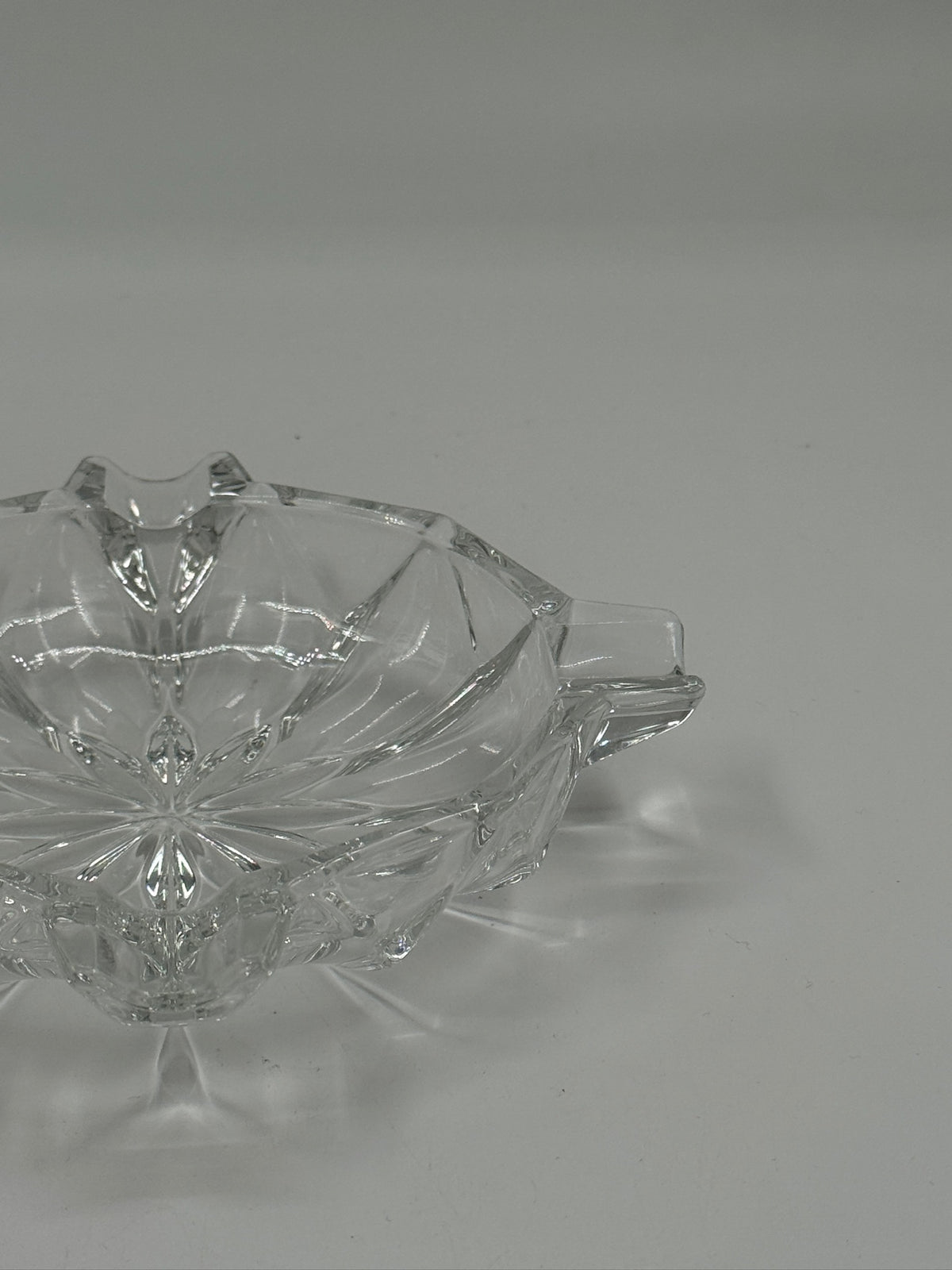 Vintage Star-Cut Crystal Glass Ashtray