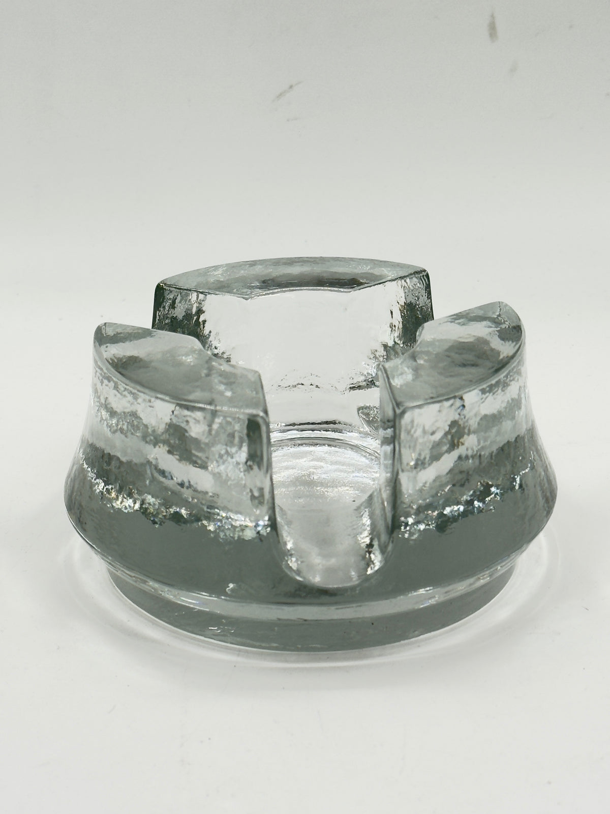 Vintage Textured Glass Pinwheel Ashtray