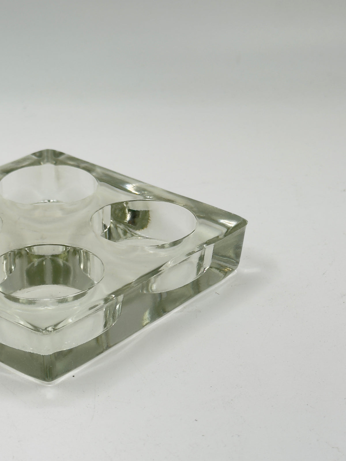 Vintage Solid Glass Four-Light Tealight Holder