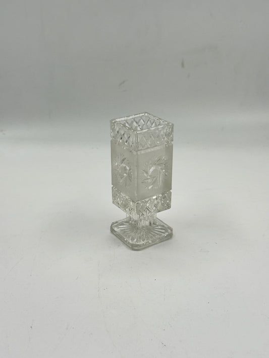 Frosted Cut Glass Footed Glass