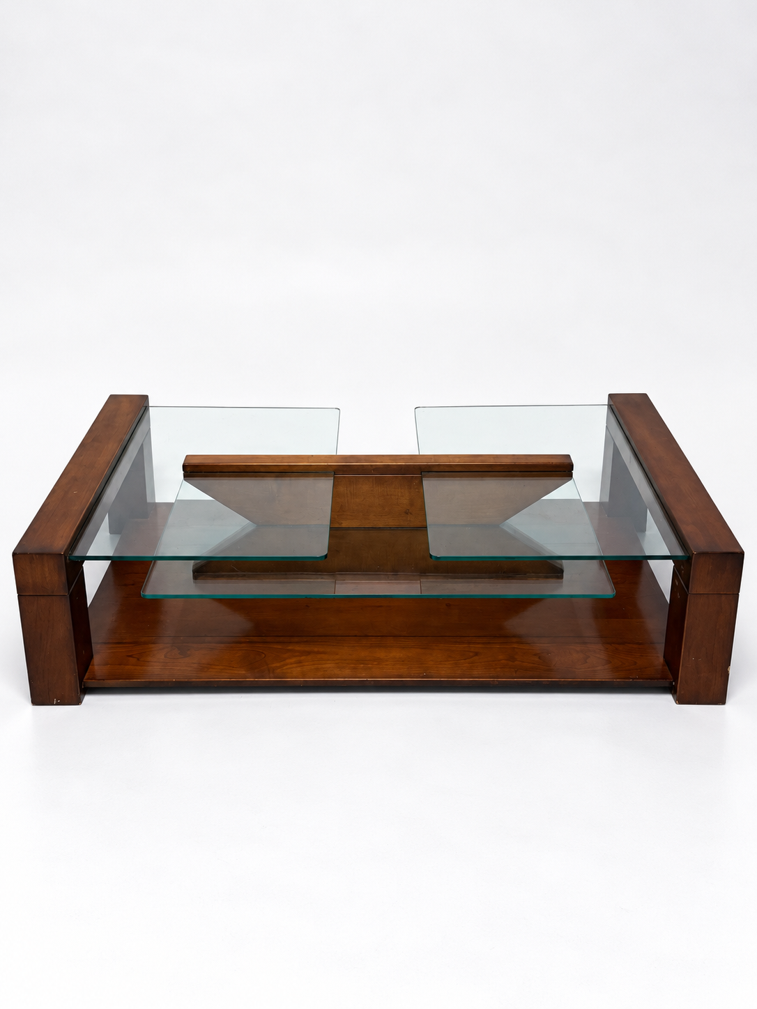Wood & Glass Coffee Table, 1980s