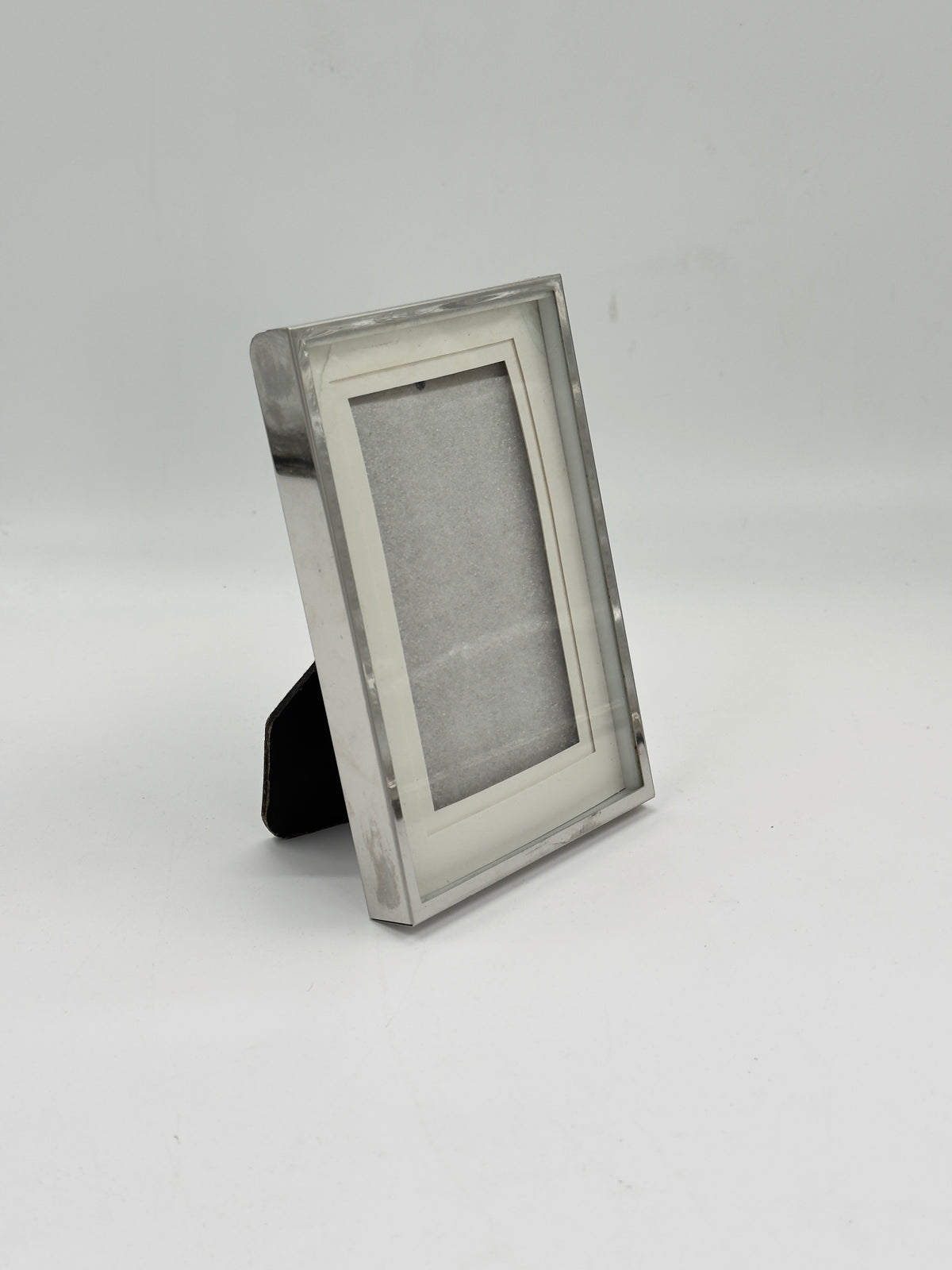 Vintage Silver-Tone Beveled Picture Frame with Easel Back